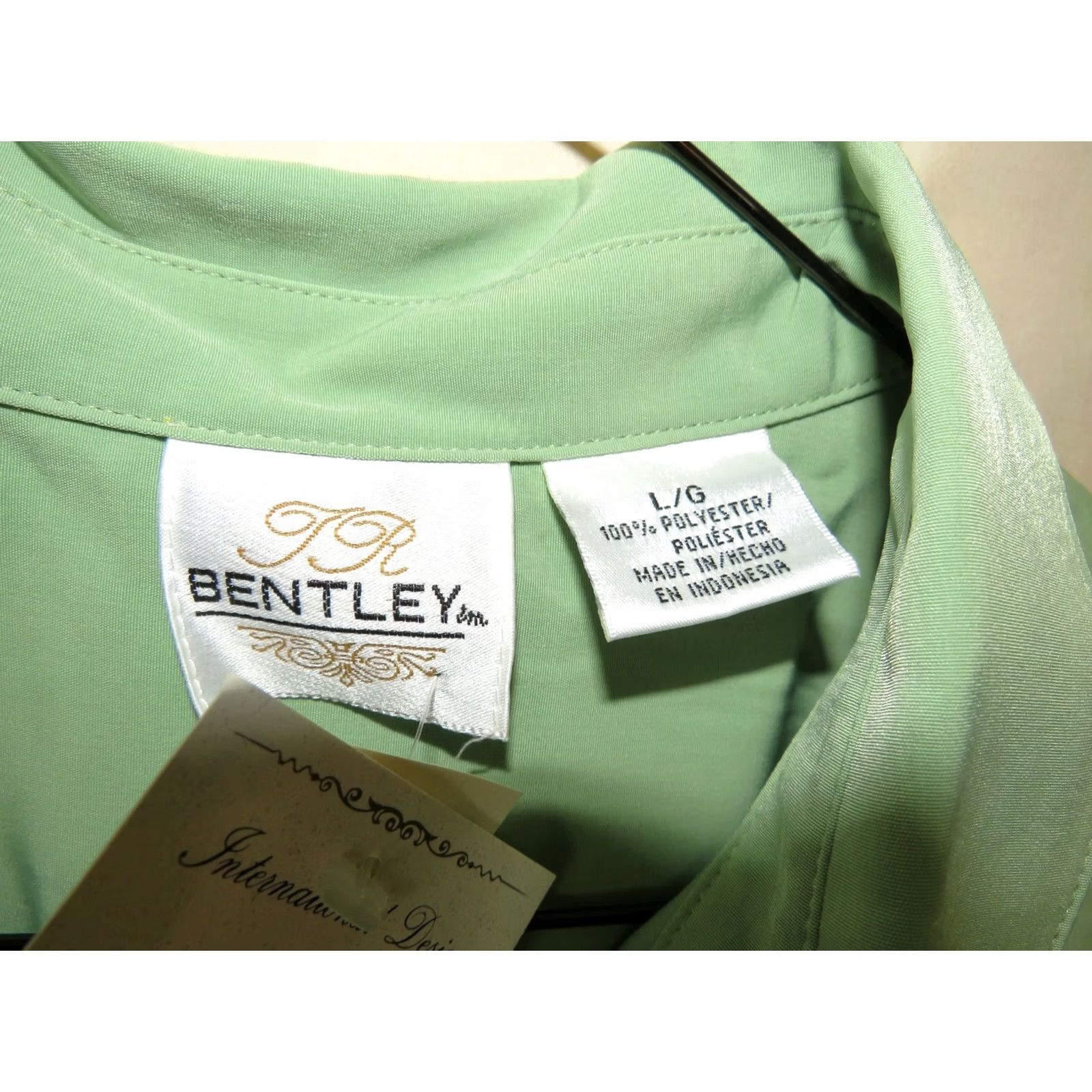 Vintage VINTAGE Bentley Shirt Large mint green 1990s Casual Everyday Original Polyester Size L / US 10 / IT 46 - 3 Thumbnail