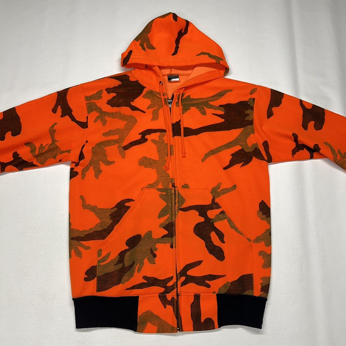 Vintage Ace Sportswear Hoodie Orange Blaze Camo Hooded Sweatshirt Size US M / EU 48-50 / 2 - 2 Thumbnail