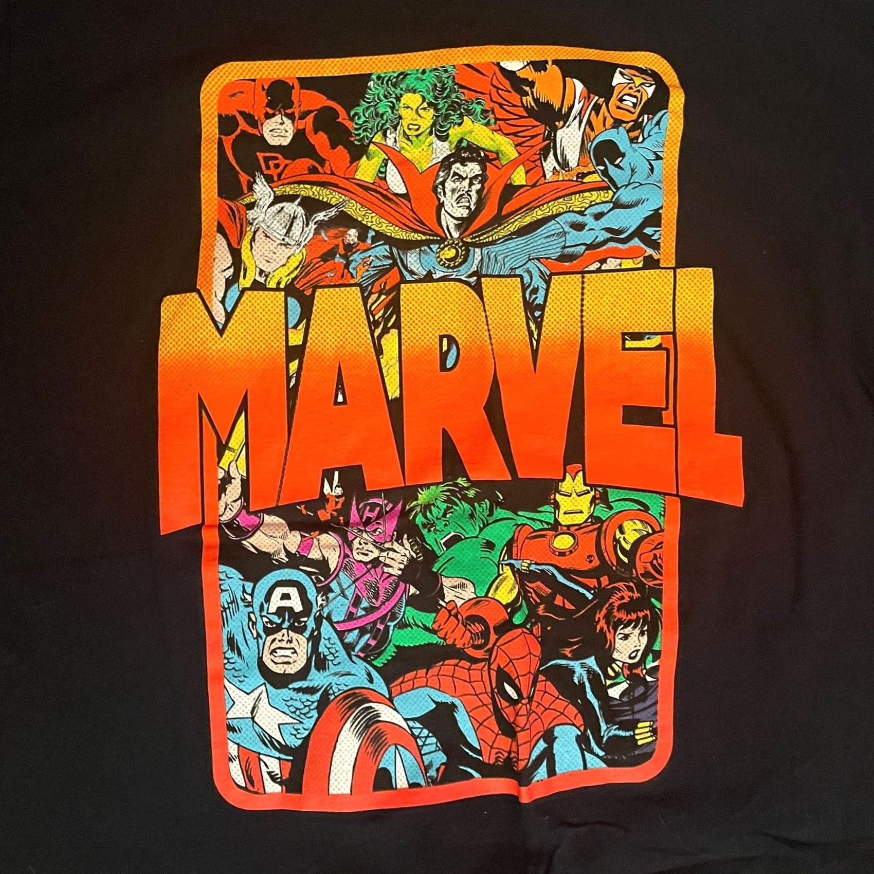 Vintage VINTAGE Marvel Group Graphic Shirt Men 2XL Black Crew Neck Short Sleeve Cotton RN#86947 Size US XXL / EU 58 / 5 - 6 Thumbnail