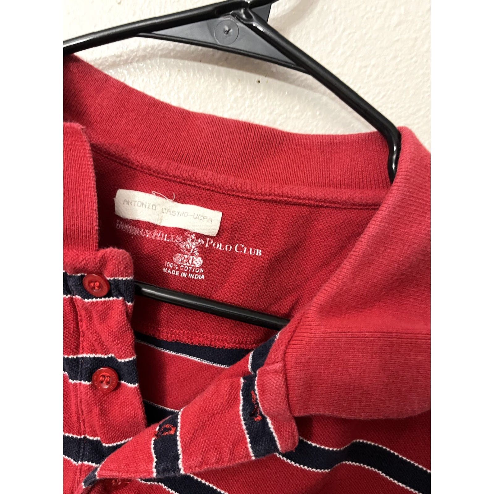 Beverly Hills Polo Club Beverly Hills Polo Club Polo Shirt Mens 2XL Red Striped Short Sleeve Shirt Size US XXL / EU 58 / 5 - 4 Thumbnail