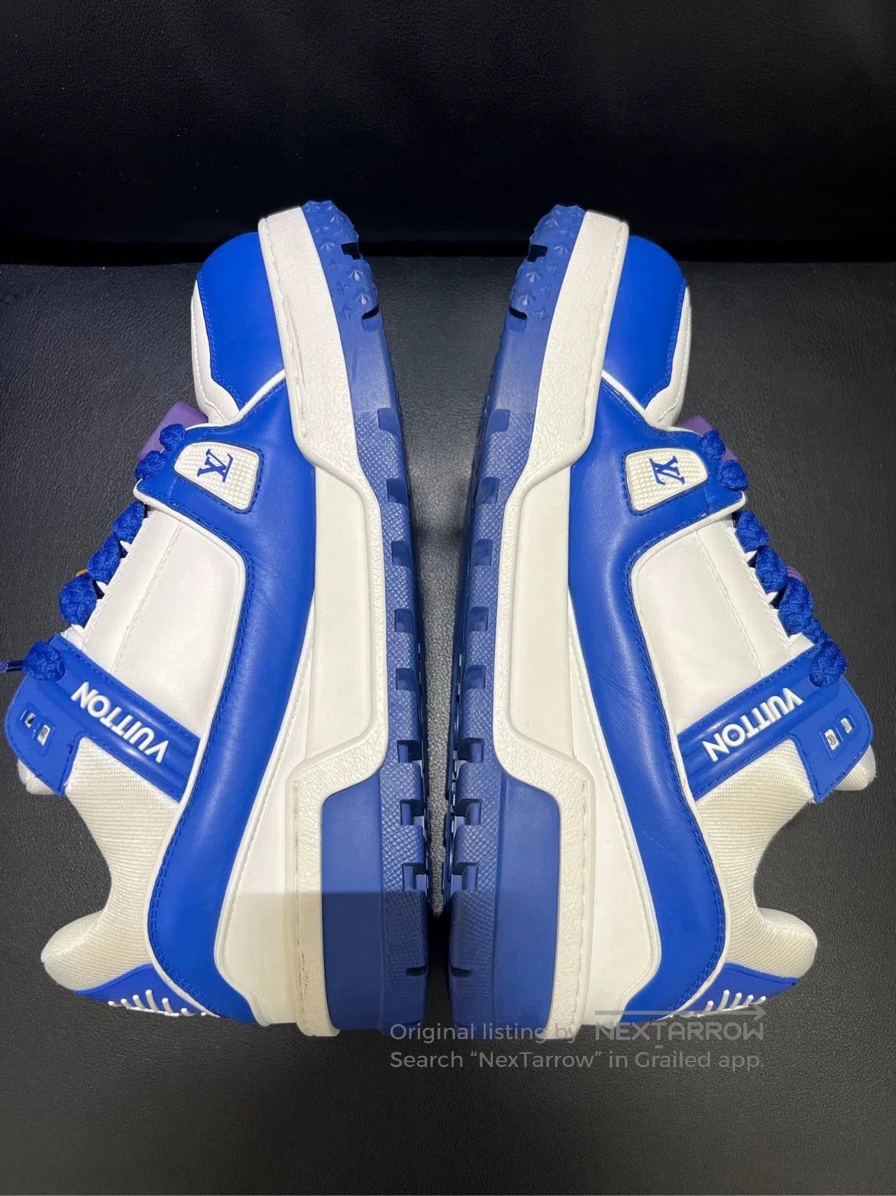 Louis Vuitton Louis Vuitton Blue Leather Sneakers. Size US 10 / EU 43 - 4 Thumbnail