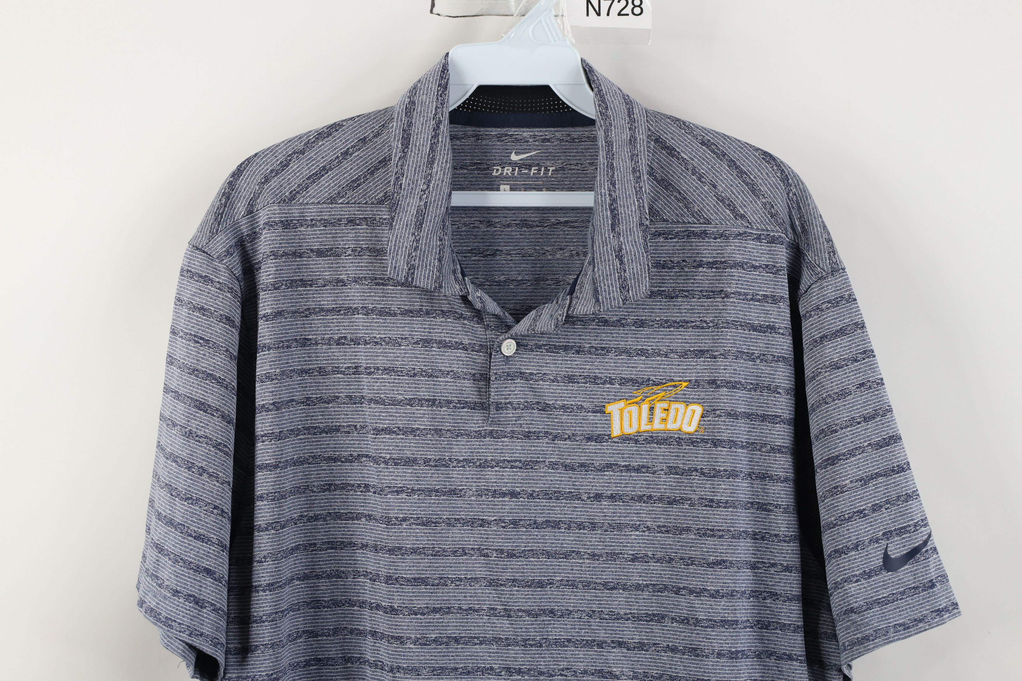 Nike Nike University of Toledo Football Striped Golf Polo Blue Size US L / EU 52-54 / 3 - 2 Thumbnail