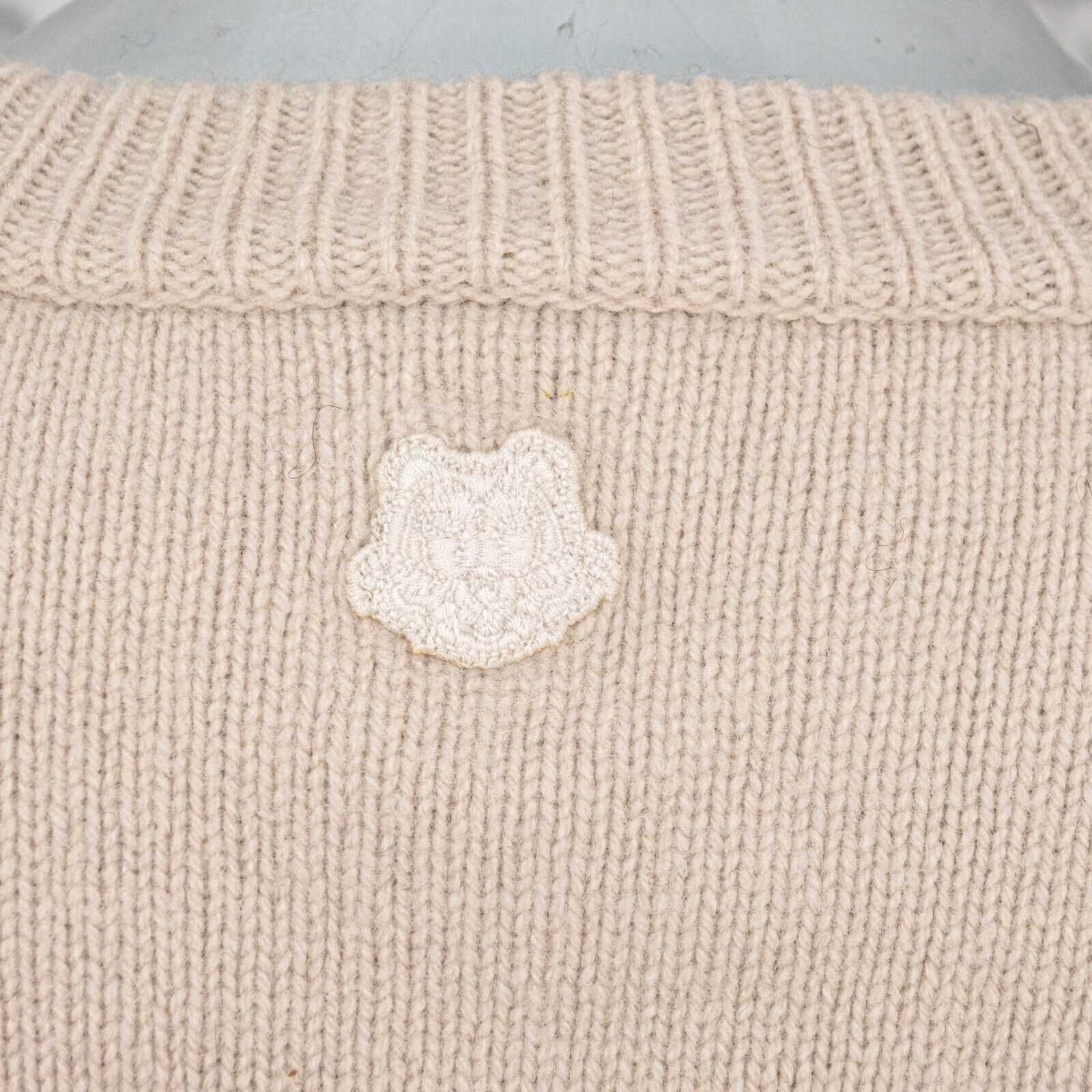 Kenzo KENZO Women's Wool K-Tiger Sweater Crewneck in Beige knit Size M / US 6-8 / IT 42-44 - 12 Thumbnail