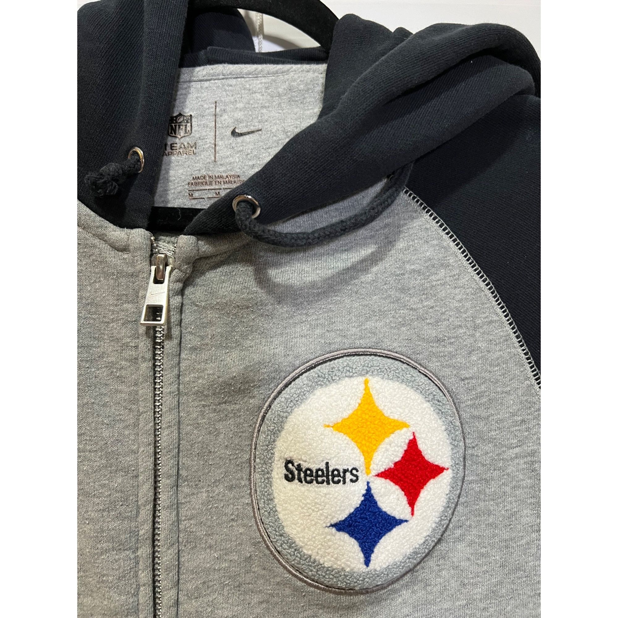 Nike Full Zip Pittsburgh Steelers Tunic Hoodie Size M