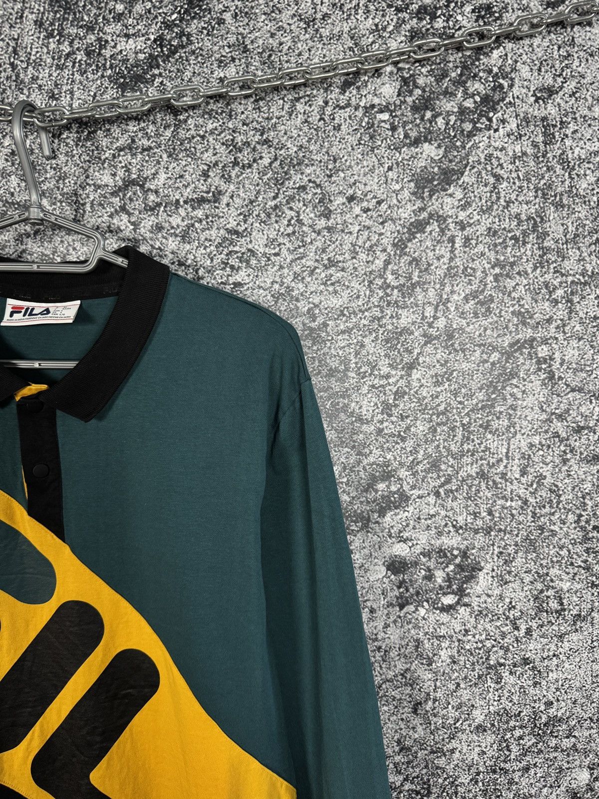 Fila Men’s FILA Polo Long Sleeve Polo Rugby Shirt Big Logo Size L Size US L / EU 52-54 / 3 - 2 Thumbnail