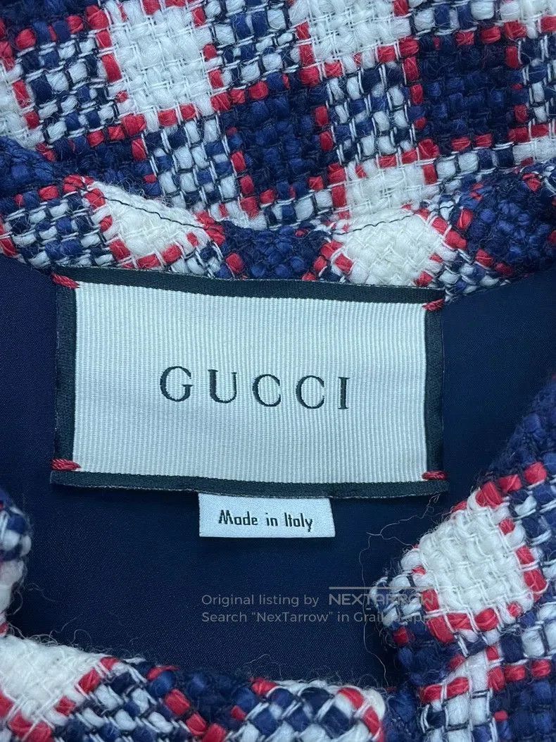 Gucci Gucci Colorblock Gold Button Tweed Dress. Size US M / EU 48-50 / 2 - 4 Thumbnail