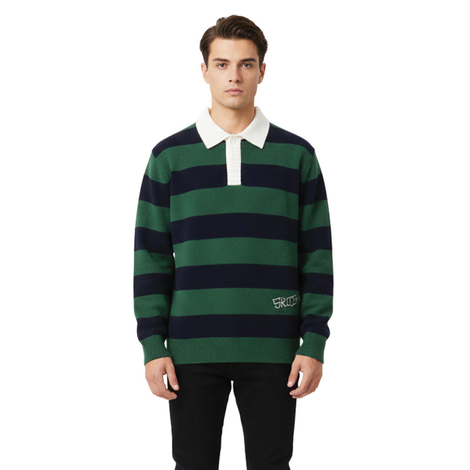 Other Stripe Rugby Polo Knit Long Sleeve | Wool-Blend Size US M / EU 48-50 / 2 - 2 Thumbnail