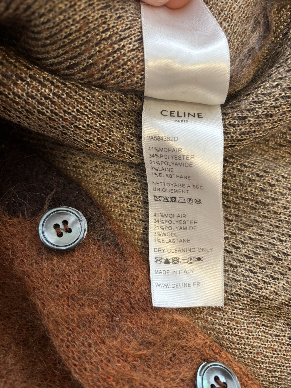 Celine Celine FW19 Argyle Mohair Cardigan Size US XL / EU 56 / 4 - 8 Thumbnail