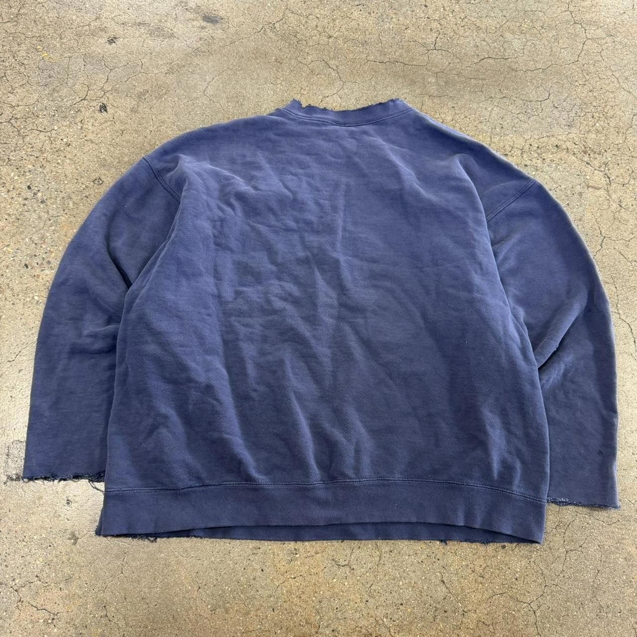 Fruit Of The Loom × Vintage VTG 90s Perfectly Thrashed Navy Crewneck Sweatshirt Size US XL / EU 56 / 4 - 5 Thumbnail