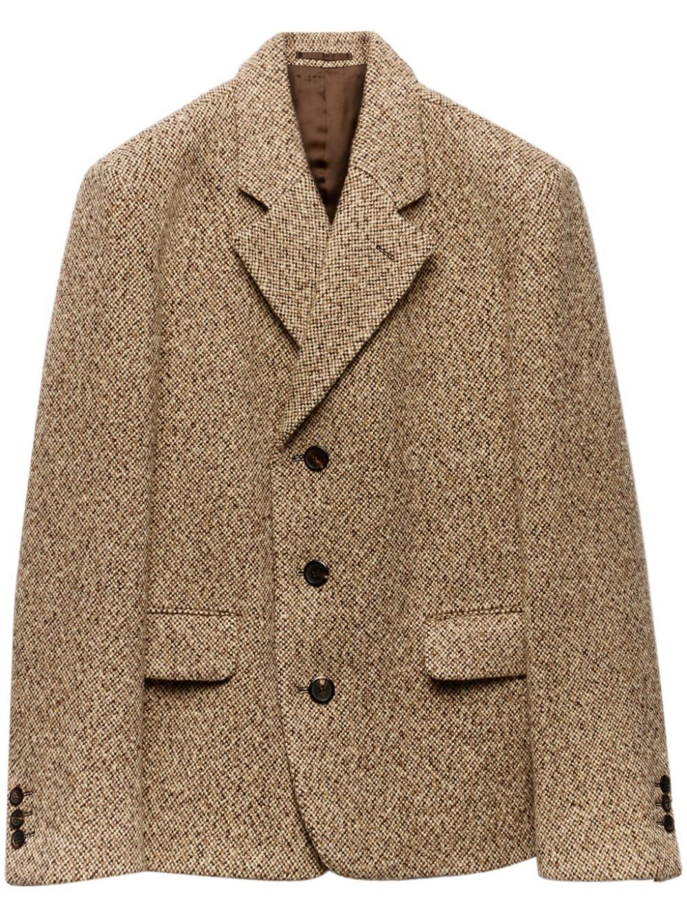 Prada o1bcso1str1025 Single-Breasted Wool Jacket in Beige Size US M / EU 48-50 / 2 - 1 Thumbnail