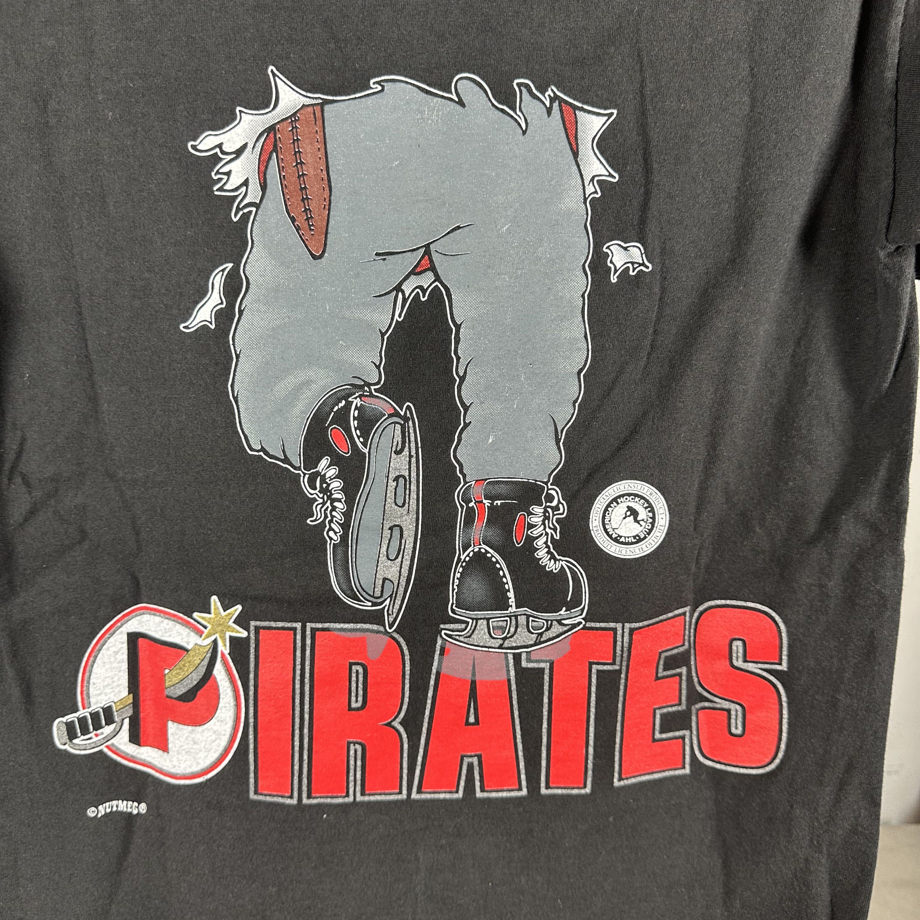 Vintage ​90s Portland Pirates AHL Nutmeg Breakthrough​ T-shirt Size US M / EU 48-50 / 2 - 4 Thumbnail
