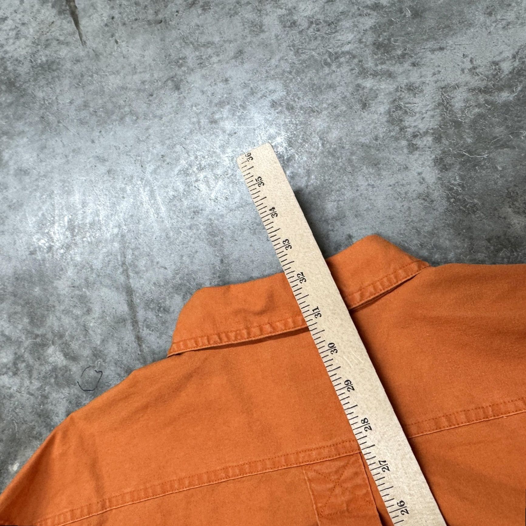 Vintage L.L. Bean Shirt Mens Large Orange Solid Button Front Dual Pocket Cotton Workwear Size US L / EU 52-54 / 3 - 5 Thumbnail