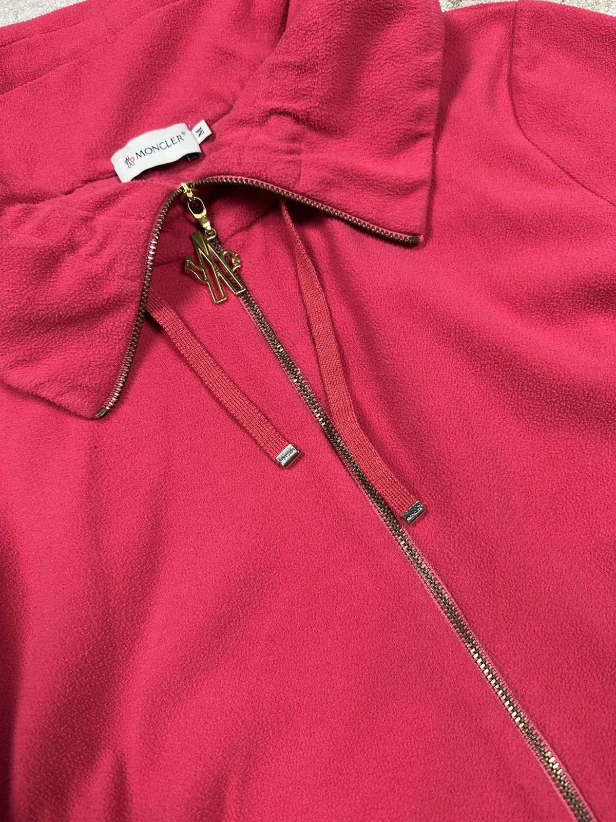 Moncler × Vintage Vintage Y2K Moncler Rare Pink Fleece Full Zip Sweatshirt Size M / US 6-8 / IT 42-44 - 4 Thumbnail
