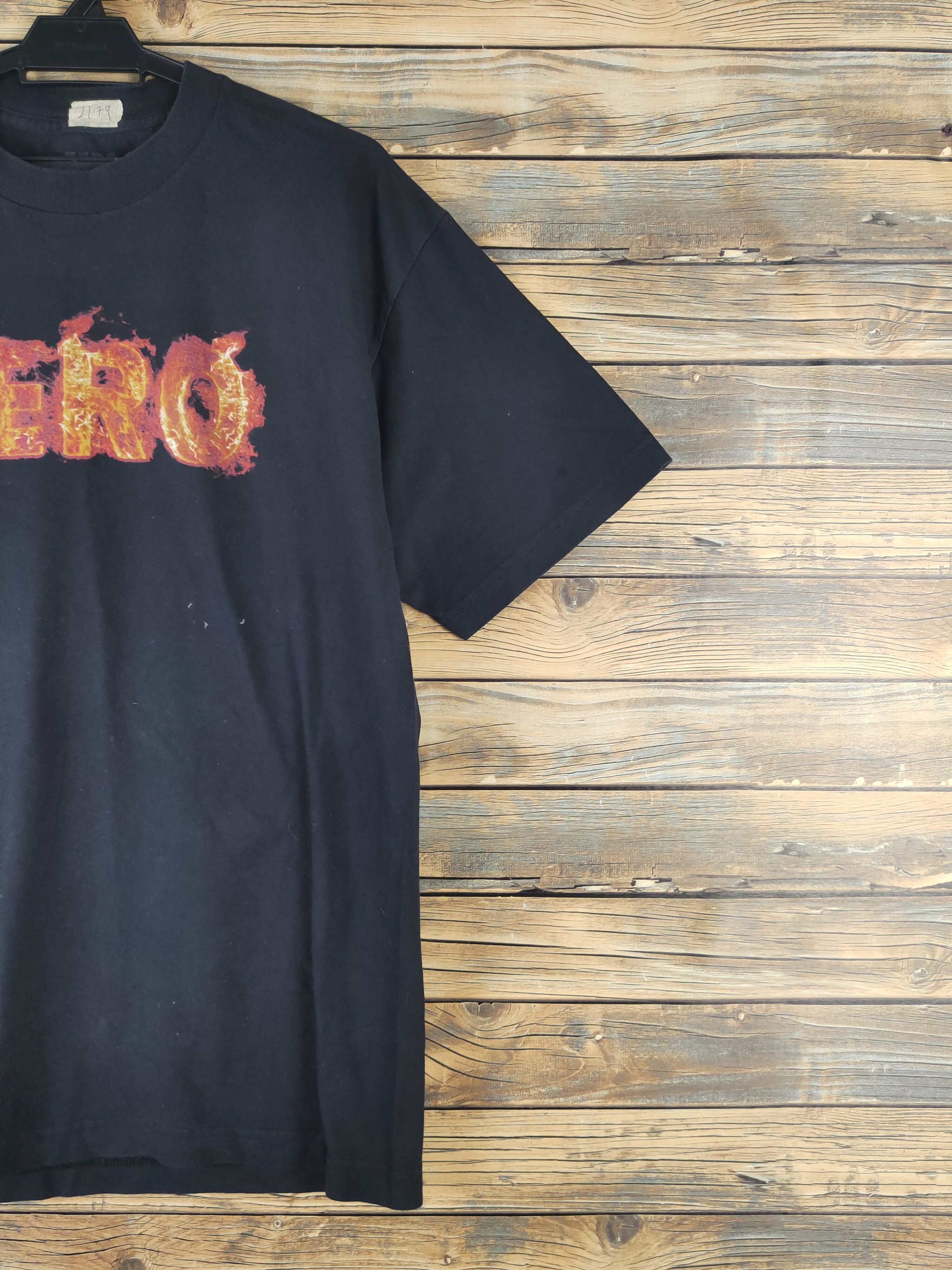 Japanese Brand DL Zero fire Black Short Sleeve T-shirt #2179 Size US L / EU 52-54 / 3 - 5 Thumbnail