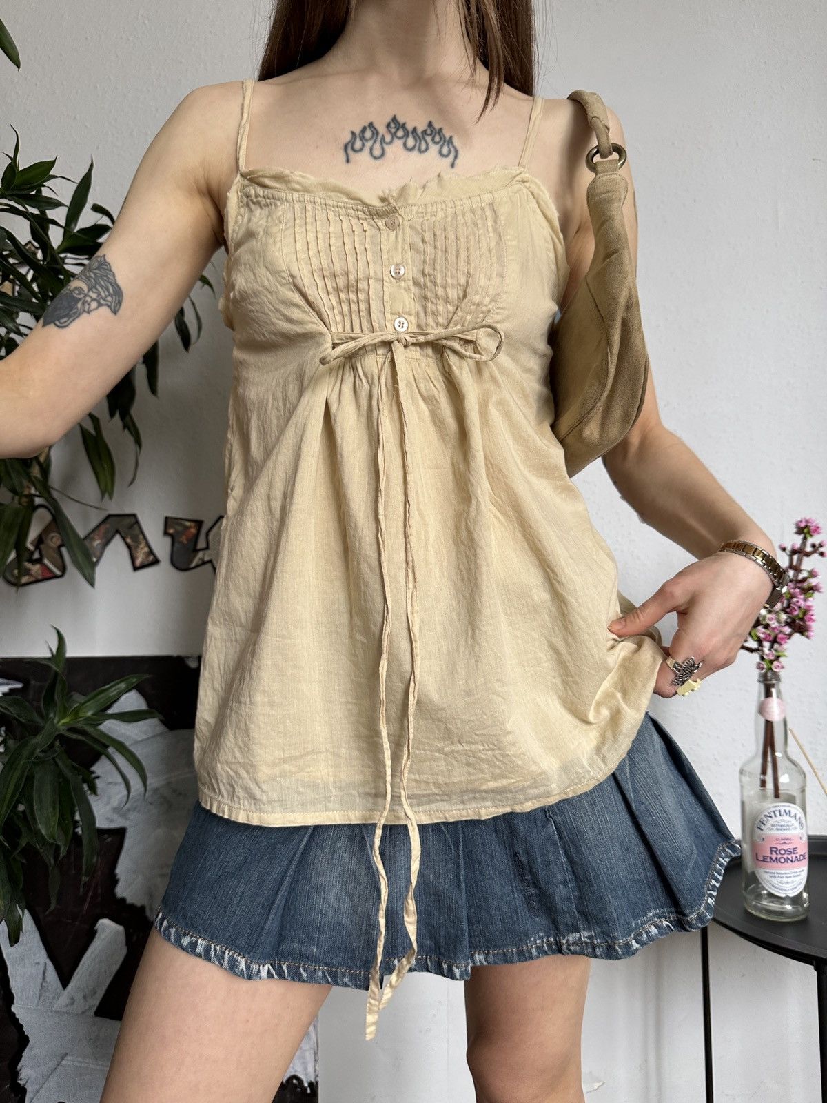 Vintage Country Cottage Button Up Cute Blouse Vintage 90s Size ONE SIZE - 2 Thumbnail