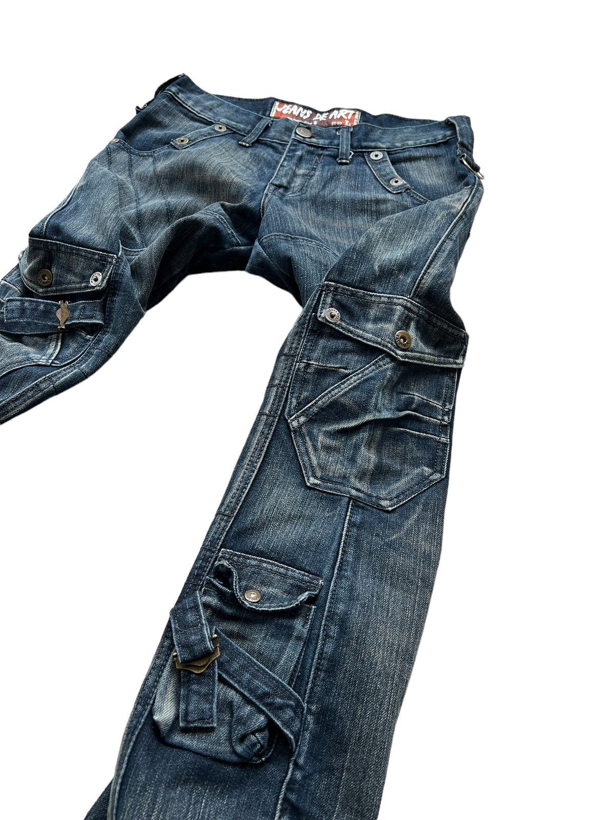 20471120 Jeans De Art 🇯🇵 Cyberpunk Multipocket Flare Denim Cargo Size US 33 - 7 Thumbnail