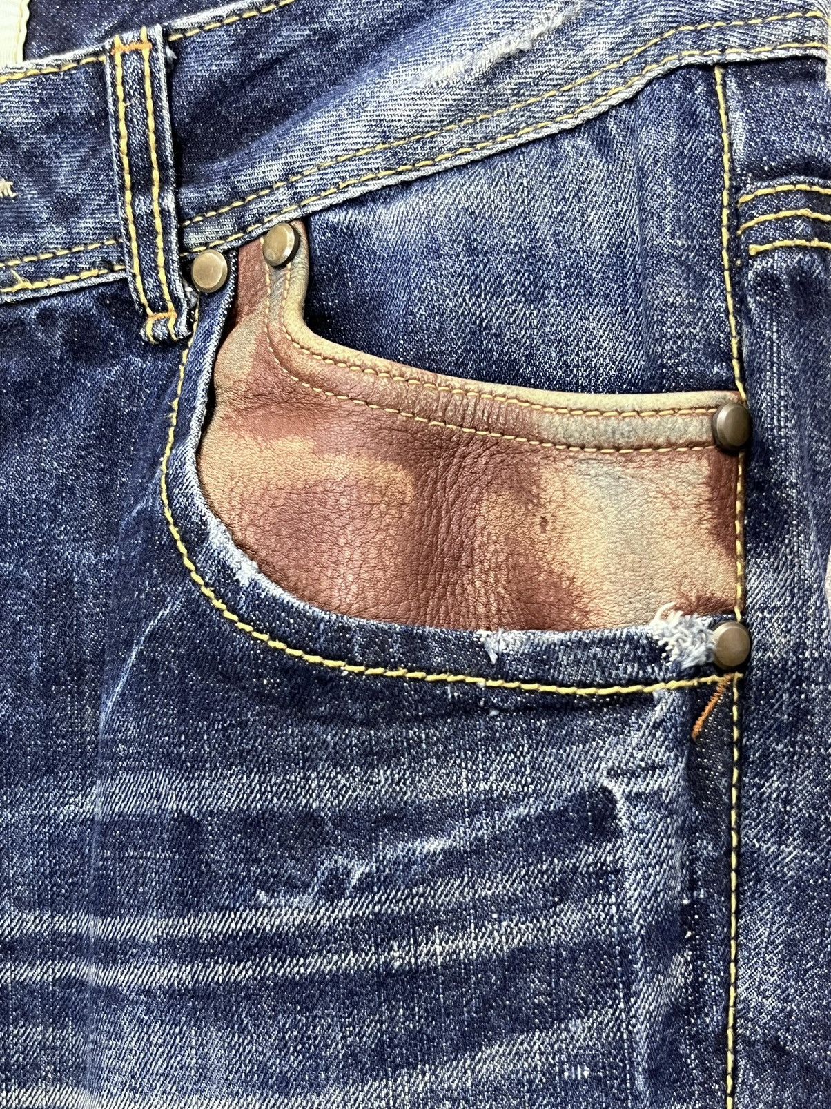 Beauty Beast 🔥LOLITA Vintage Exotic Washed Denim Sick Flare Jeans Size US 30 / EU 46 - 8 Thumbnail