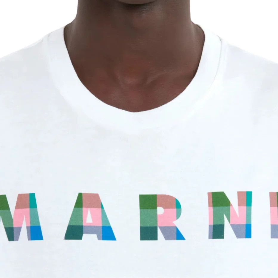 Marni o1f1d3z0525 Logo T-Shirt in White Size US L / EU 52-54 / 3 - 3 Thumbnail