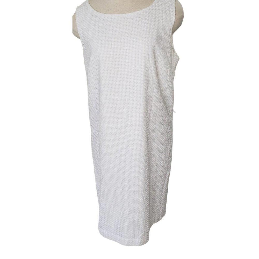 Designer CT511 New York & Company White Waffle Block Midi Dress 8 Size M / US 6-8 / IT 42-44 - 1 Thumbnail