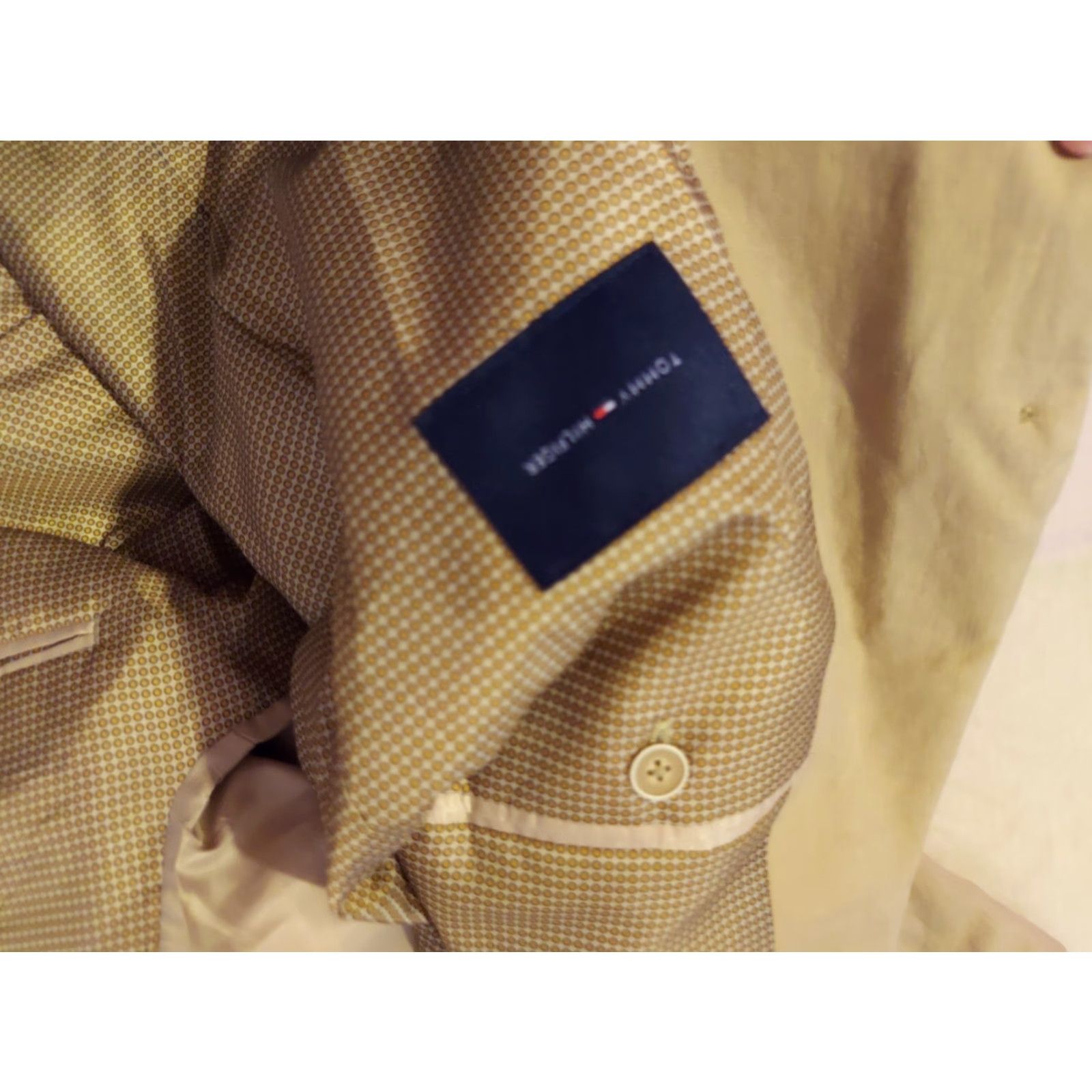 Tommy Hilfiger Tommy Hilfiger Linen Blazer 42R Mens Khaki Size 42R - 7 Thumbnail