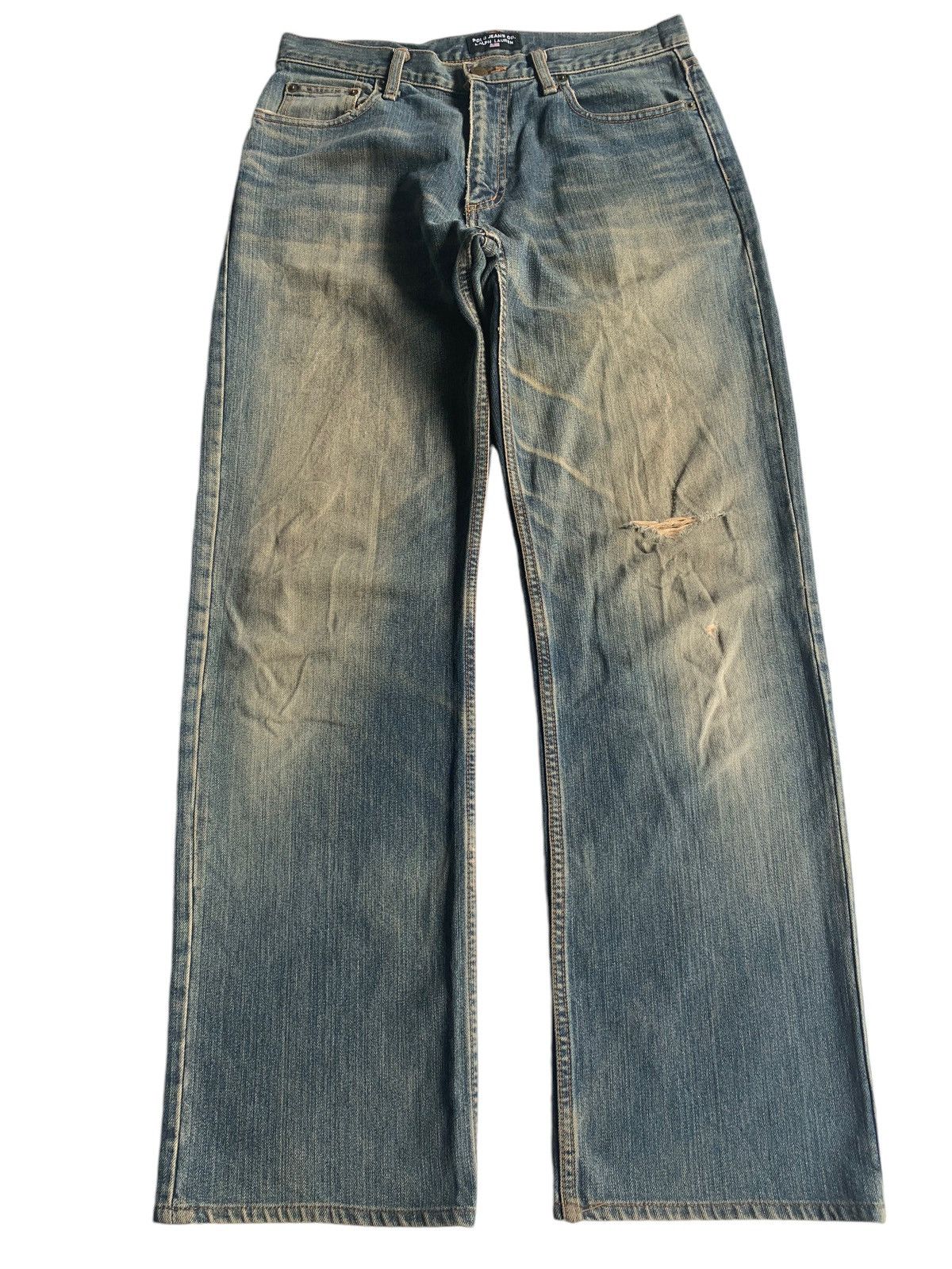 Jean × Polo Ralph Lauren × Vintage POLO RALPH LAUREN JEANS MUDWASH FADED DISTRESSED DENIM Size US 30 / EU 46 - 2 Thumbnail