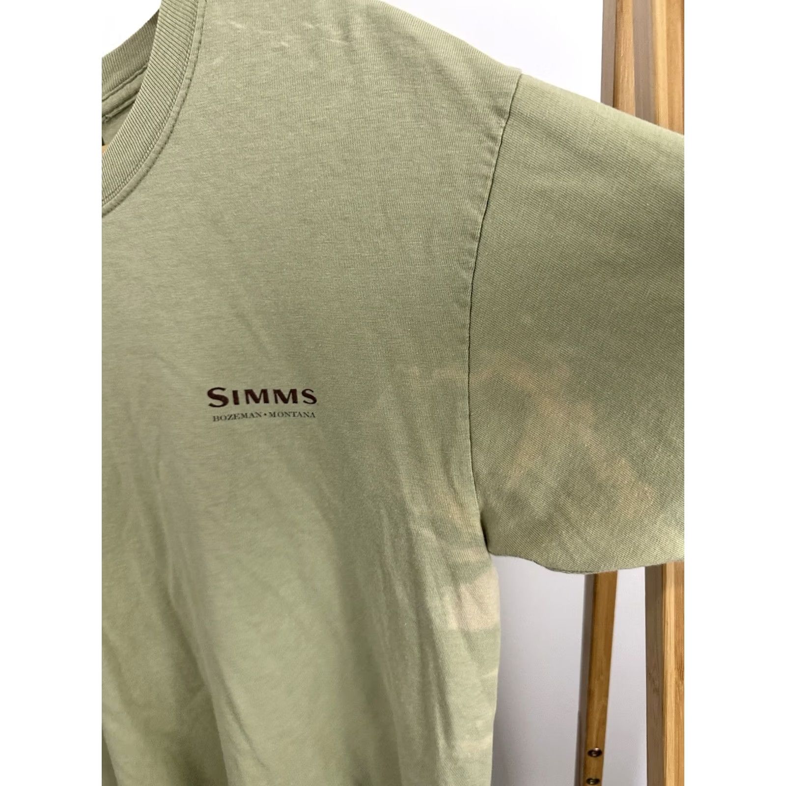 Rainbow VTG Simms Fishing Rainbow Trout Worn Outdoor Camping T-Shirt M Men Green Shirt Fly Fishing Mens Distressed Used Pattern Size US M / EU 48-50 / 2 - 6 Thumbnail