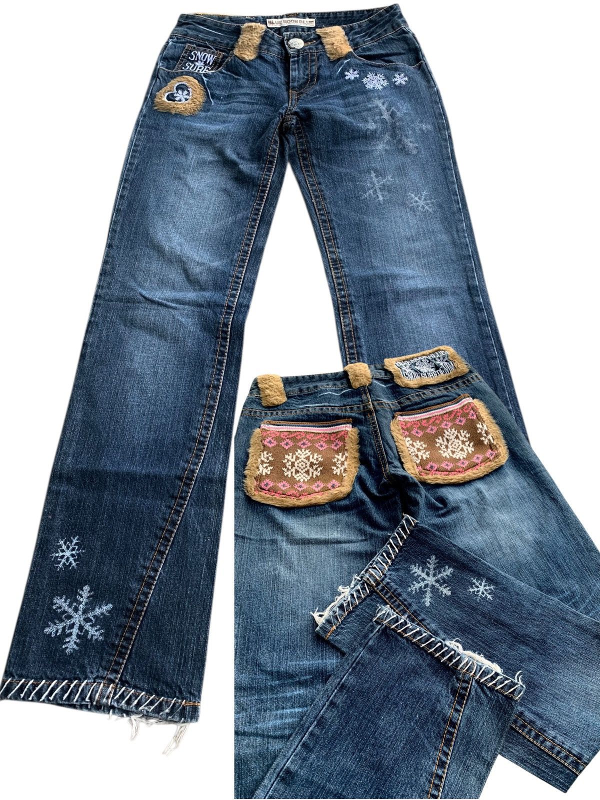 If Six Was Nine × Japanese Brand × Vintage Vintage Y2k Blue Moon Blue Hairy Jeans Japanese Style 🇯🇵 Size 30" / US 8 / IT 44 - 1 Thumbnail