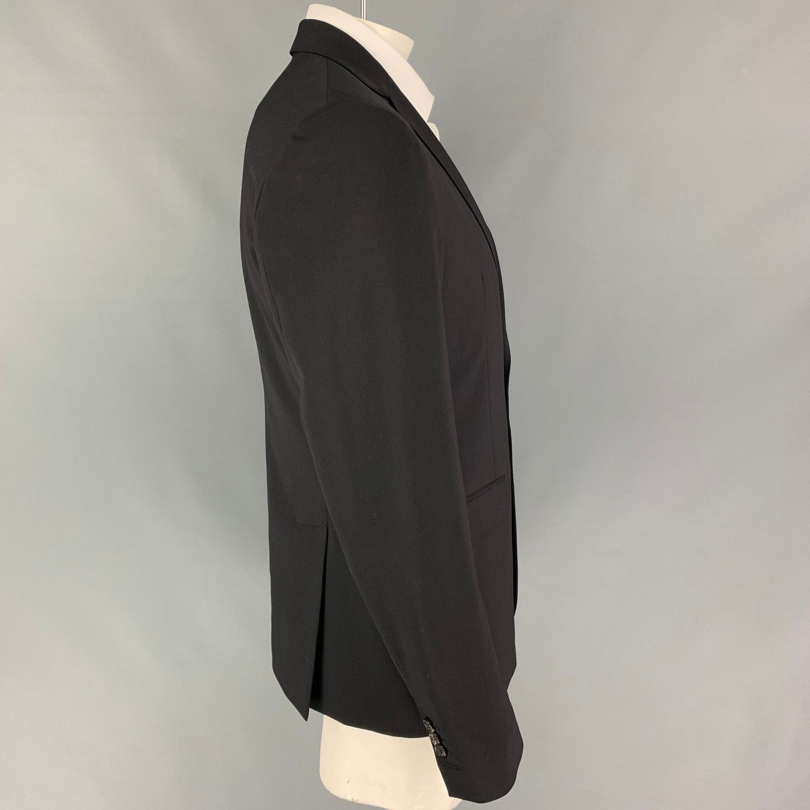 Dsquared2 DSQUARED2 Size 44 Black Wool Blend Notch Lapel Sport Coat Size 44R - 2 Thumbnail