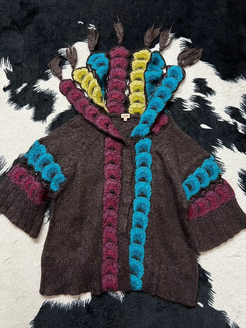 Kenzo KENZO Ruffled fringe patchwork cardigan coat Size S / US 4 / IT 40 - 2 Thumbnail