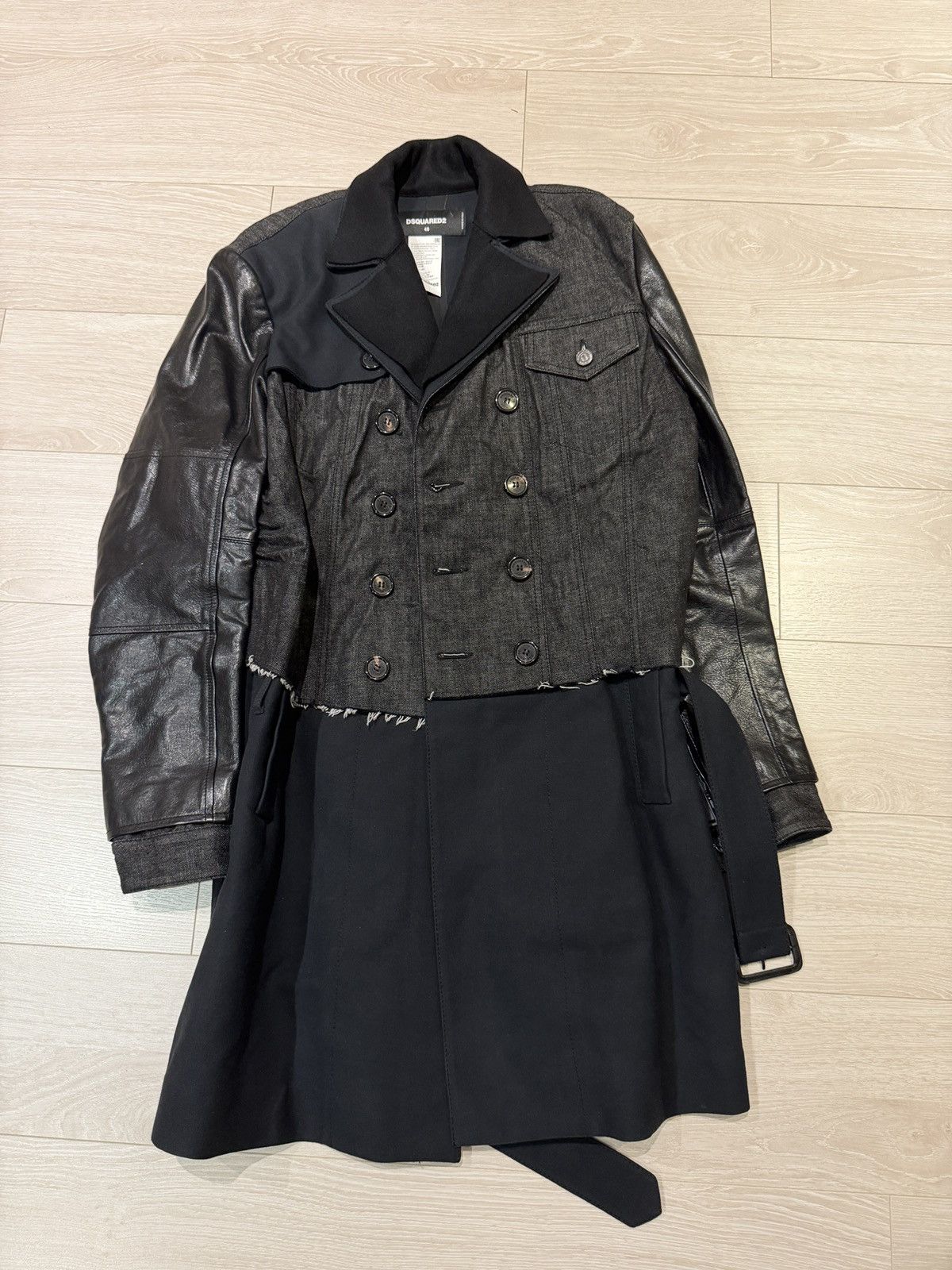 Dsquared2 Denim leather deconstructed coat Size US M / EU 48-50 / 2 - 1 Thumbnail