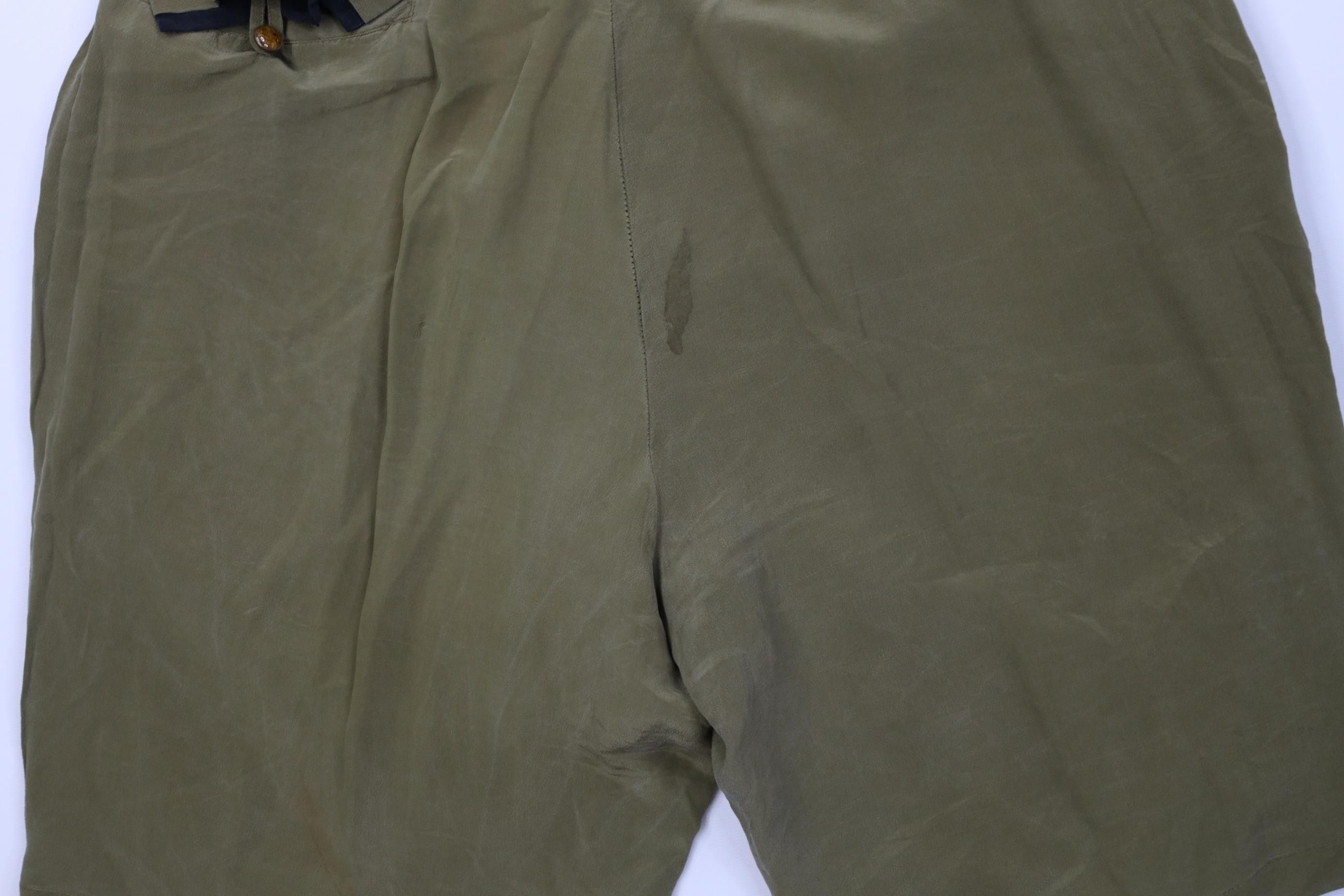 Vintage Vintage 90s Streetwear Above Knee Silk Pleated Shorts Green Size US 34 / EU 50 - 11 Thumbnail