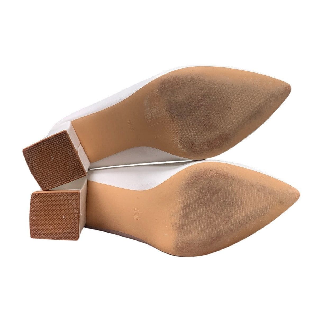 Other Idifu Women's Size 7.5 White Pointy Toe Block Heel Pumps Size US 7.5 / IT 37.5 - 7 Thumbnail