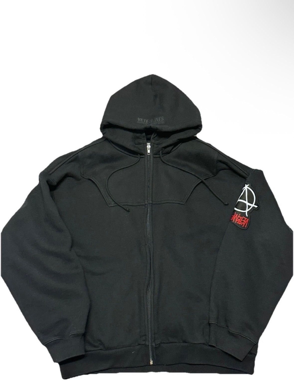 Vetements Vetements AW19 upside down Anarchy mask hoodie | Grailed