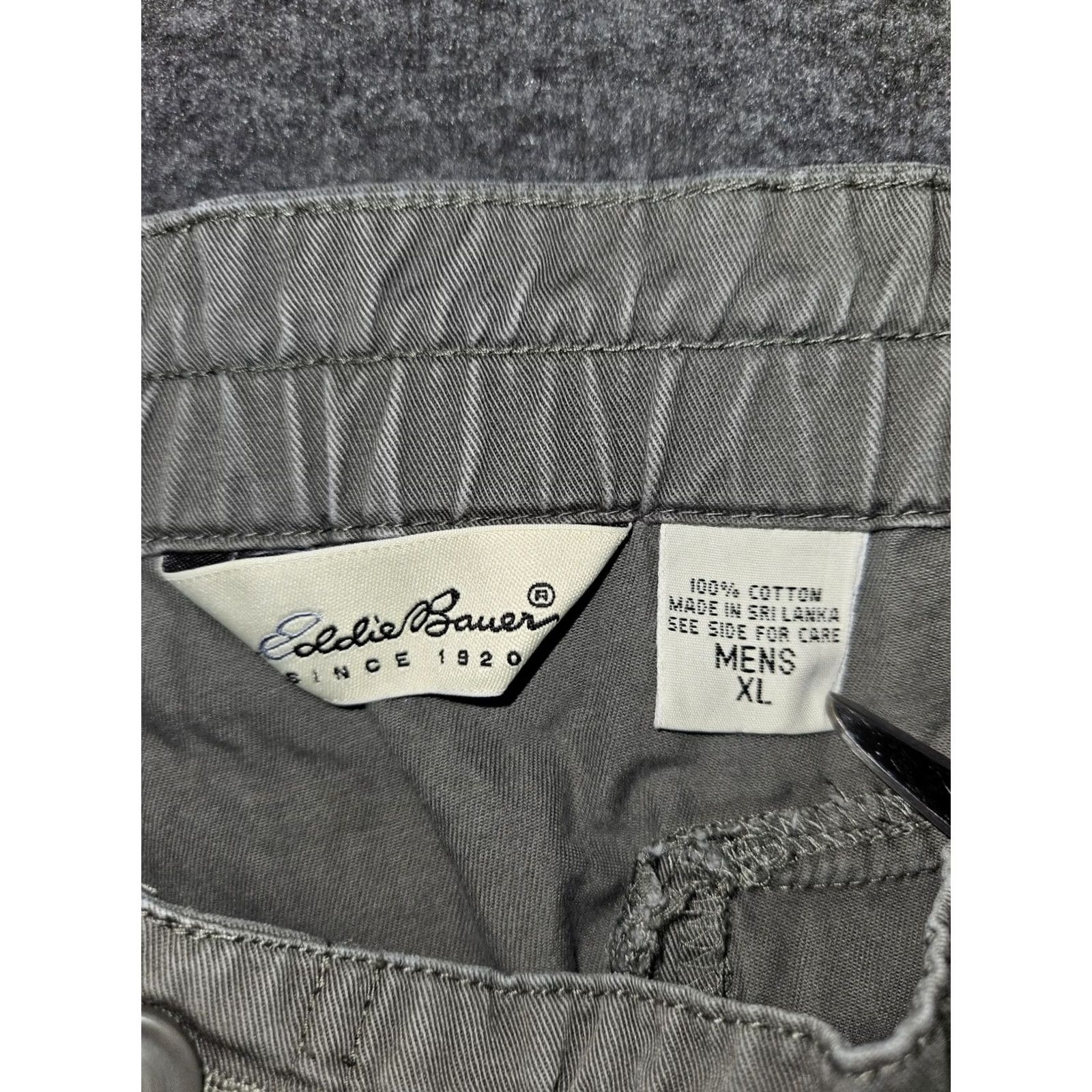 Eddie Bauer VINTAGE Eddie Bauer Chino Cargo Shorts Men XL Gray Drawstring Casual Hiking Size US 36 / EU 52 - 2 Thumbnail