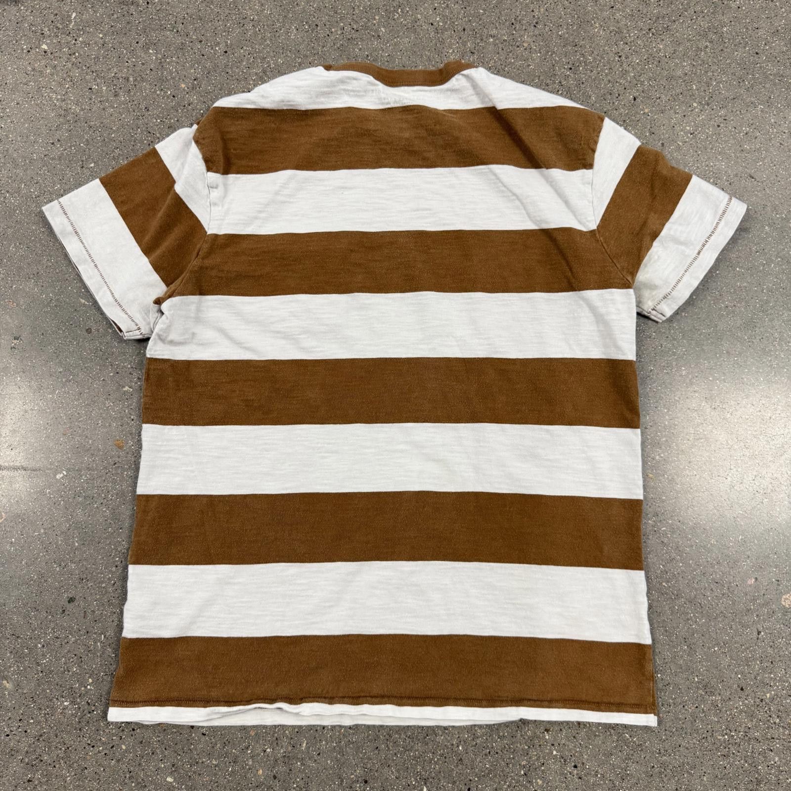 American Eagle Outfitters Single Stitch American Eagle Logo Striped T-Shirt - S Size US L / EU 52-54 / 3 - 7 Thumbnail