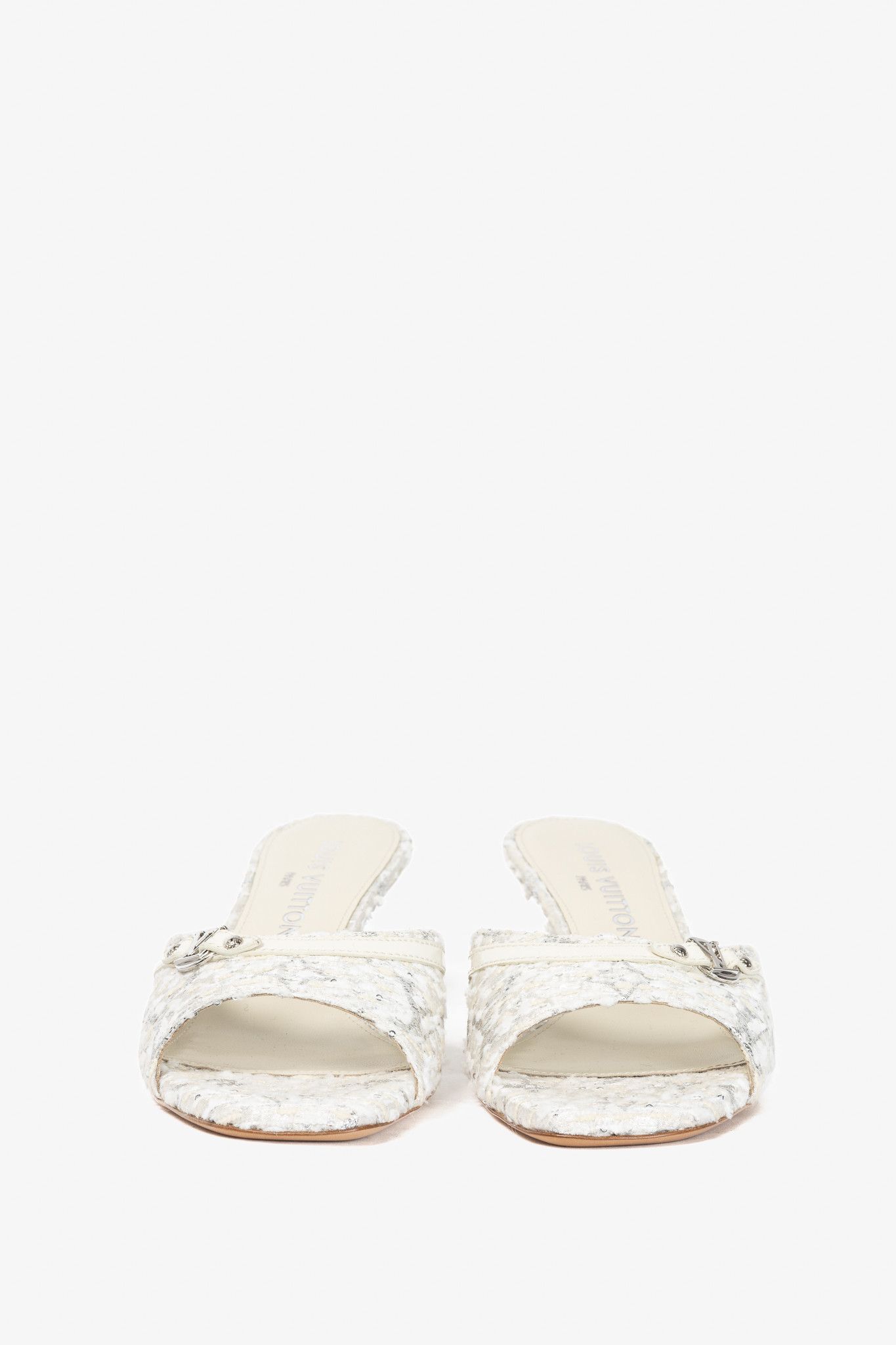 Louis Vuitton Louis Vuitton 6AM Blanc Monogram Tweed Mule Sandals Size US 6.5 / IT 36.5 - 2 Thumbnail