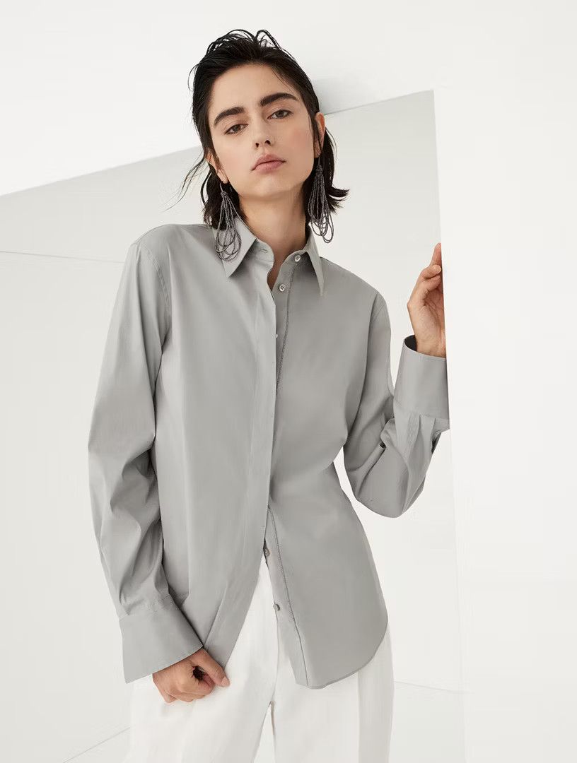 Brunello Cucinelli o1la1rc1a0425 Blouse in Grey Size M / US 6-8 / IT 42-44 - 4 Thumbnail