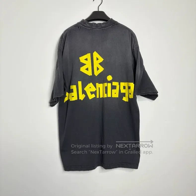 Balenciaga Balenciaga Tape Crepe Paper Distressed Short Sleeve Size US S / EU 44-46 / 1 - 2 Thumbnail