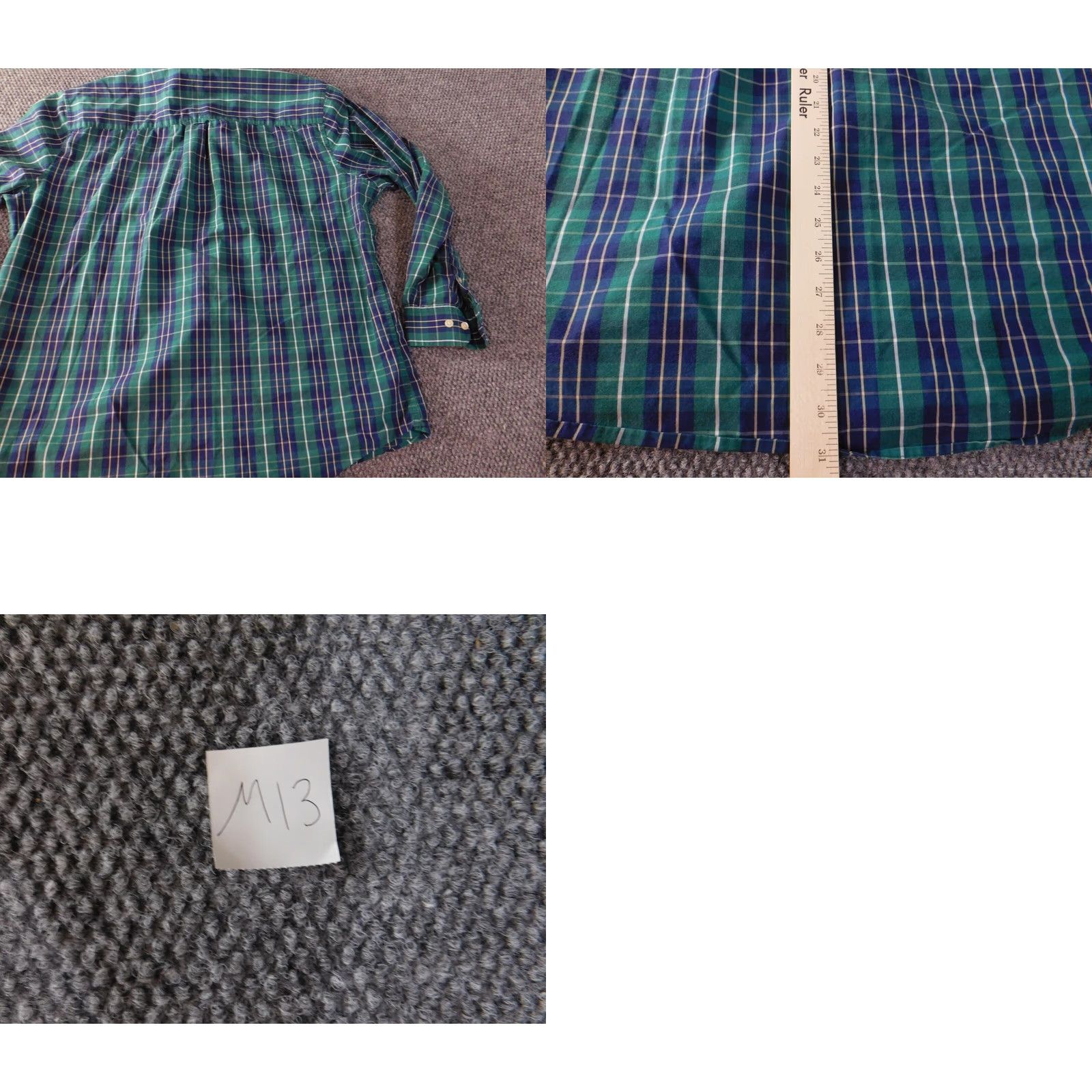 Vintage Saddlebred Shirt XL Green Plaid Button-Up Slimming Classic Fit Mens Long Sleeve Collar Button Size US XL / EU 56 / 4 - 8 Thumbnail
