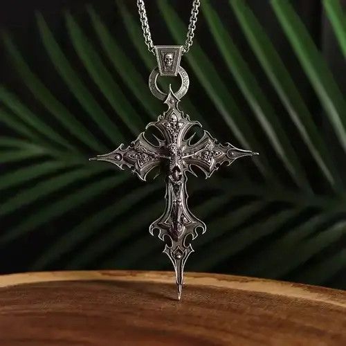 VIBE Gothic Skeleton Cross Necklace Size ONE SIZE - 8 Thumbnail