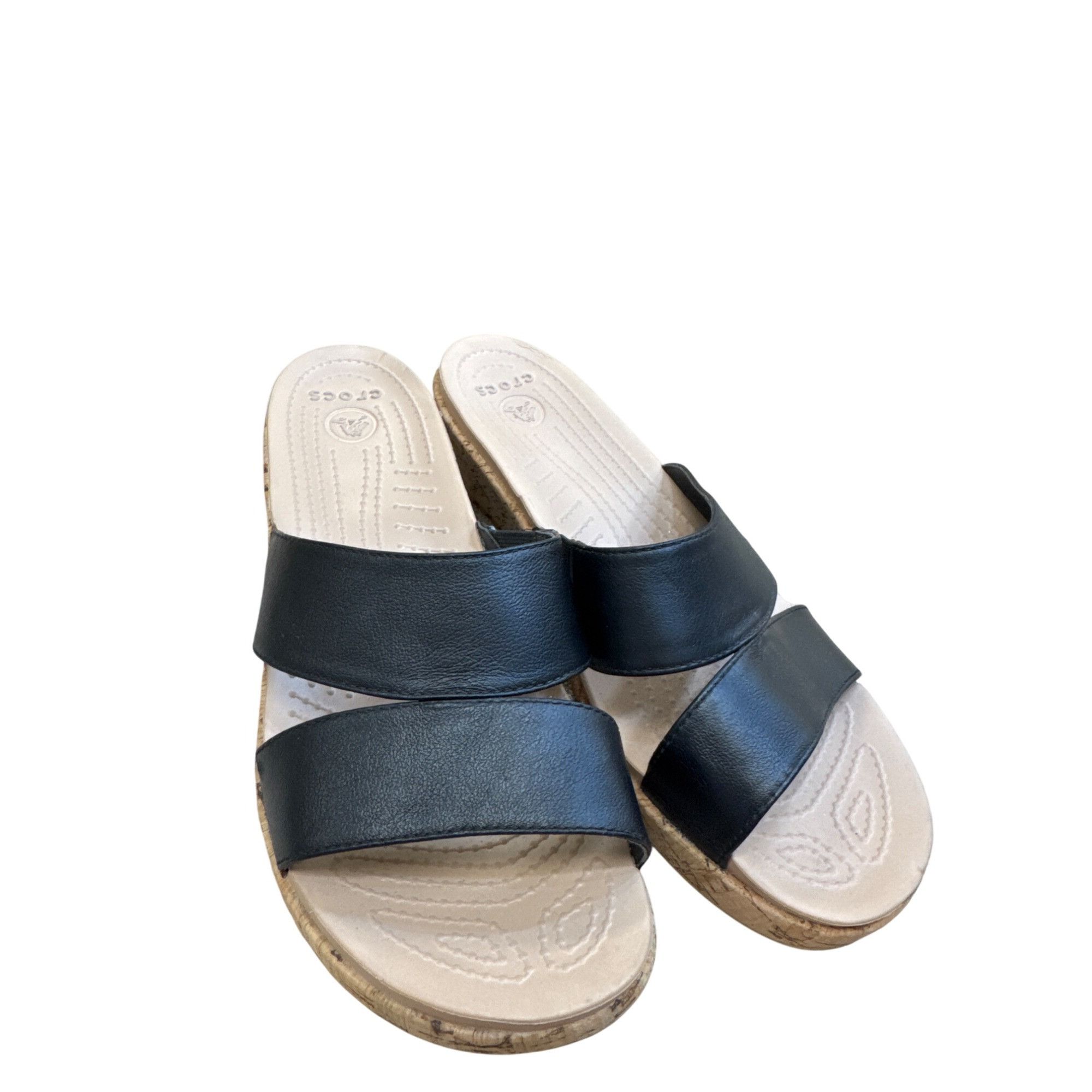 Crocs Crocs Womens Black Cork Wedge Sandals Size 10W SKU8135 Size US 10 / IT 40 - 11 Thumbnail