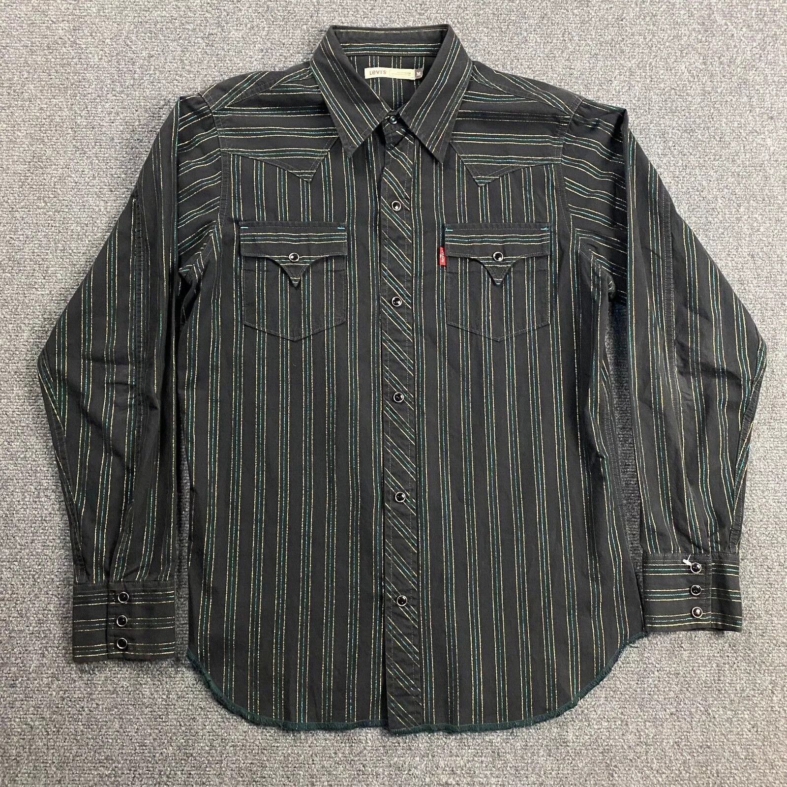 Levi's Vintage Levi's Shirt Men's Medium Striped Pearl Snap Western Size US M / EU 48-50 / 2 - 1 Thumbnail