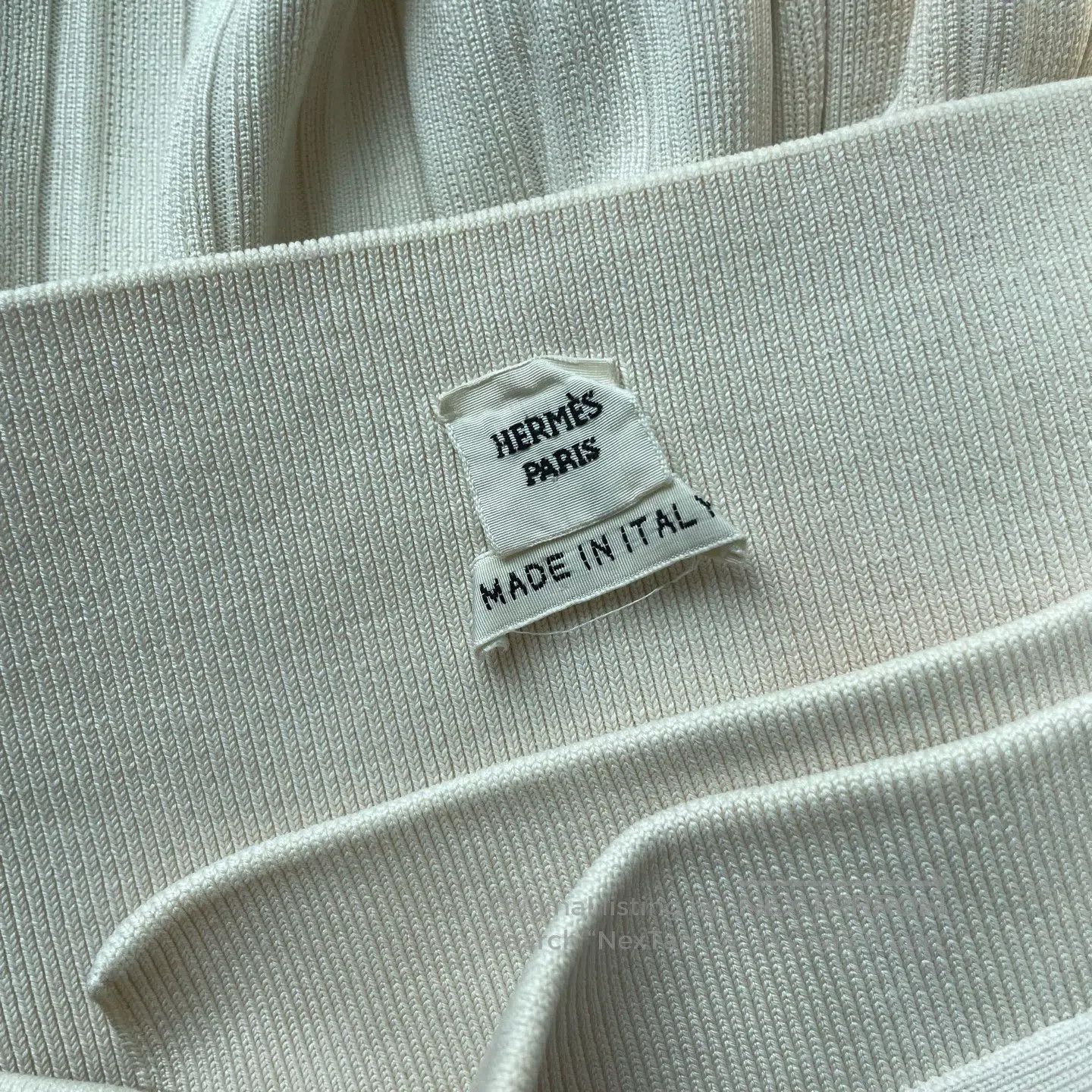 Hermes Hermes Beige Knit Pleated Skirt| Size 35" - 4 Thumbnail