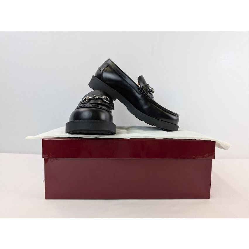 Gucci o1rshd1 Leather Taemin Moccasin Horsebit Loafer Boots Nero Size US 10.5 / EU 43-44 - 20 Thumbnail