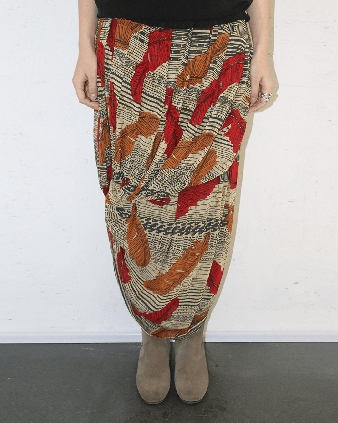 Sportmax Sportmax Early 00s Asymmetry Oriental Skirt Size 27" / US 4 / IT 40 - 2 Thumbnail