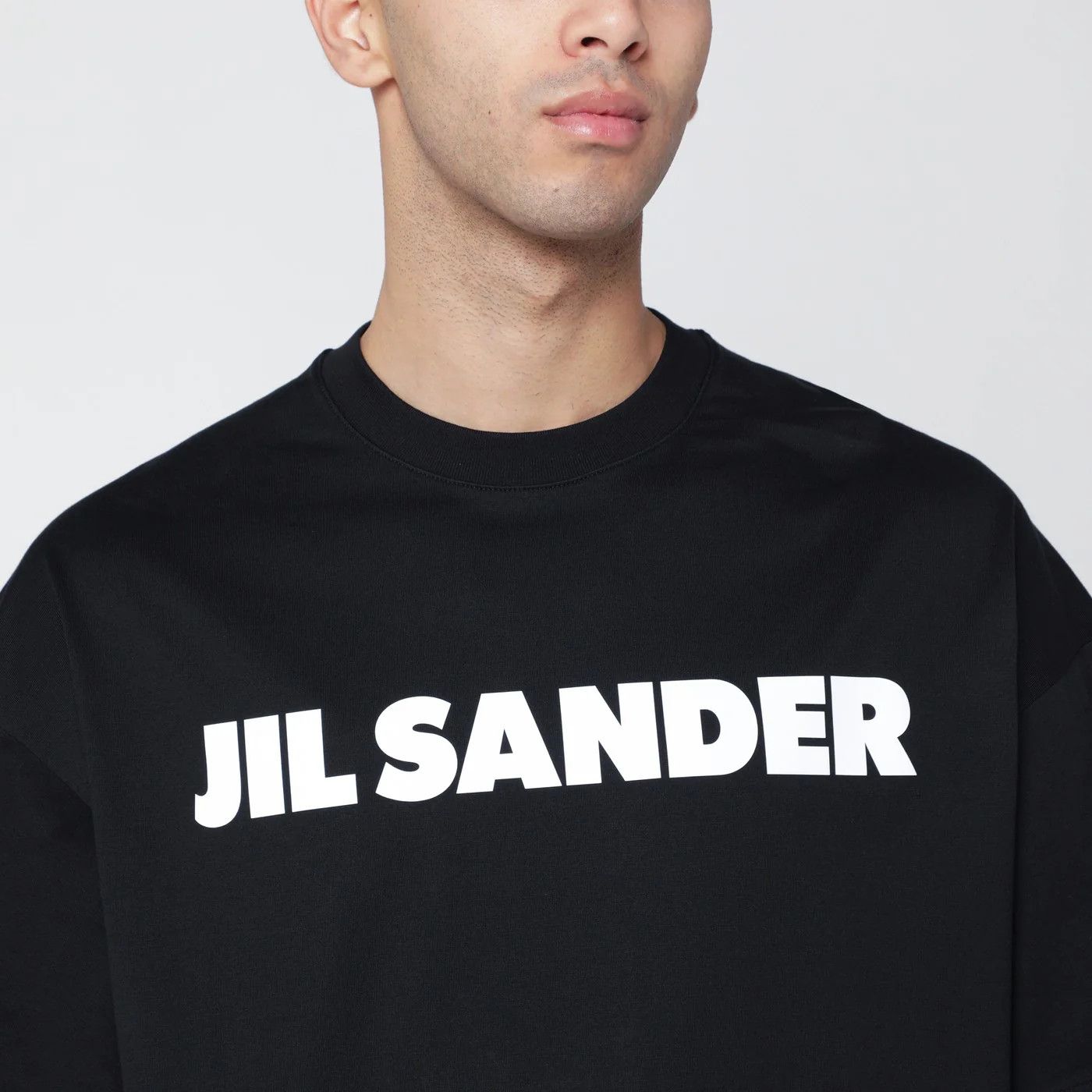Jil Sander o1d2blof0526 Boxy Logo Short Sleeve T-Shirt in Black Size US L / EU 52-54 / 3 - 3 Thumbnail