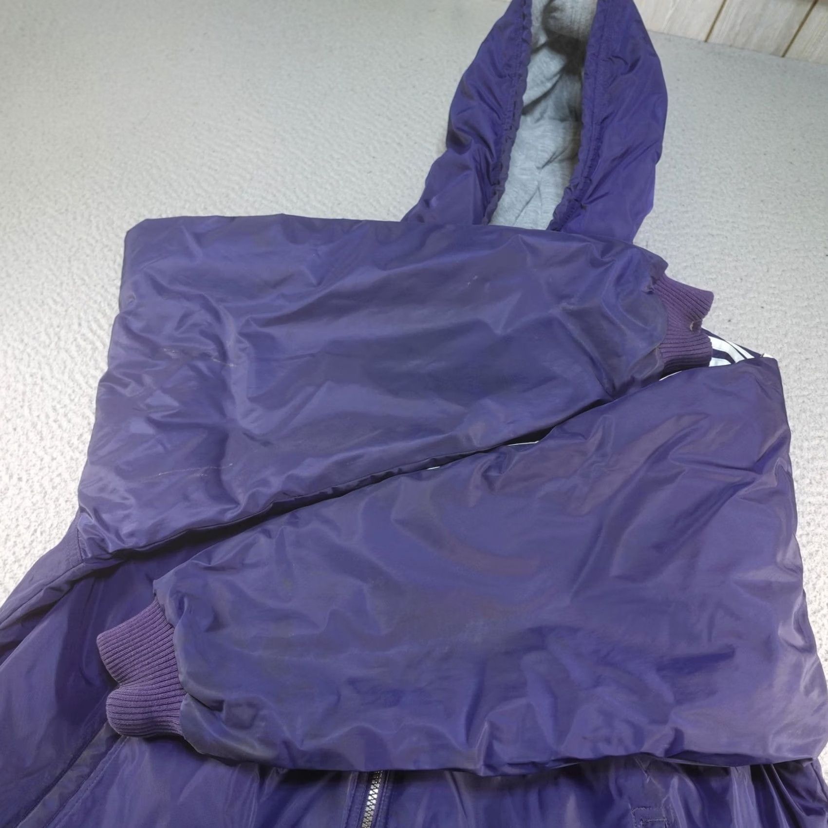 Adidas VINTAGE Adidas Jacket Mens XL Purple Gray Reversible Y2K Track Bomber Fleece Size US XL / EU 56 / 4 - 3 Thumbnail
