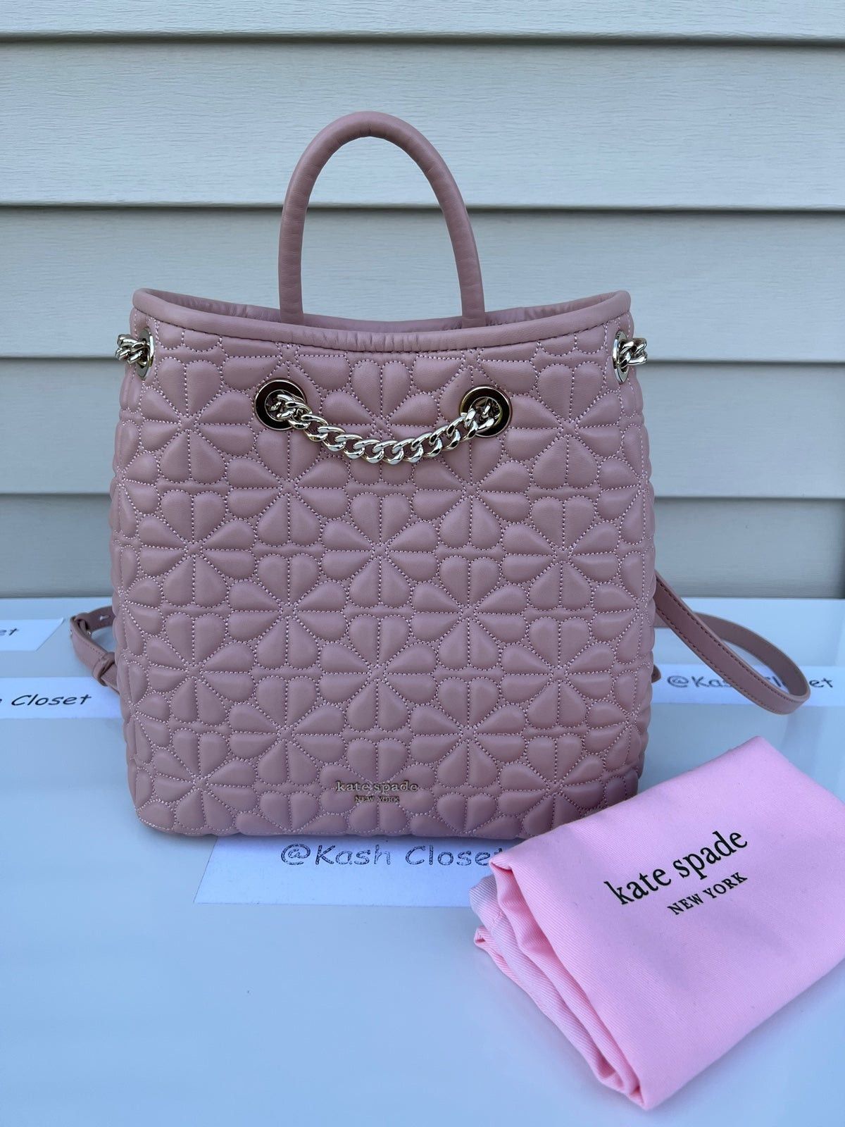 Kate Spade Bloom Quilted Leather Medium Backpack K4370 Flapper Pink Kate Spade Kate Spade Backpack Medium Bloom Quilted Leather  main image 2