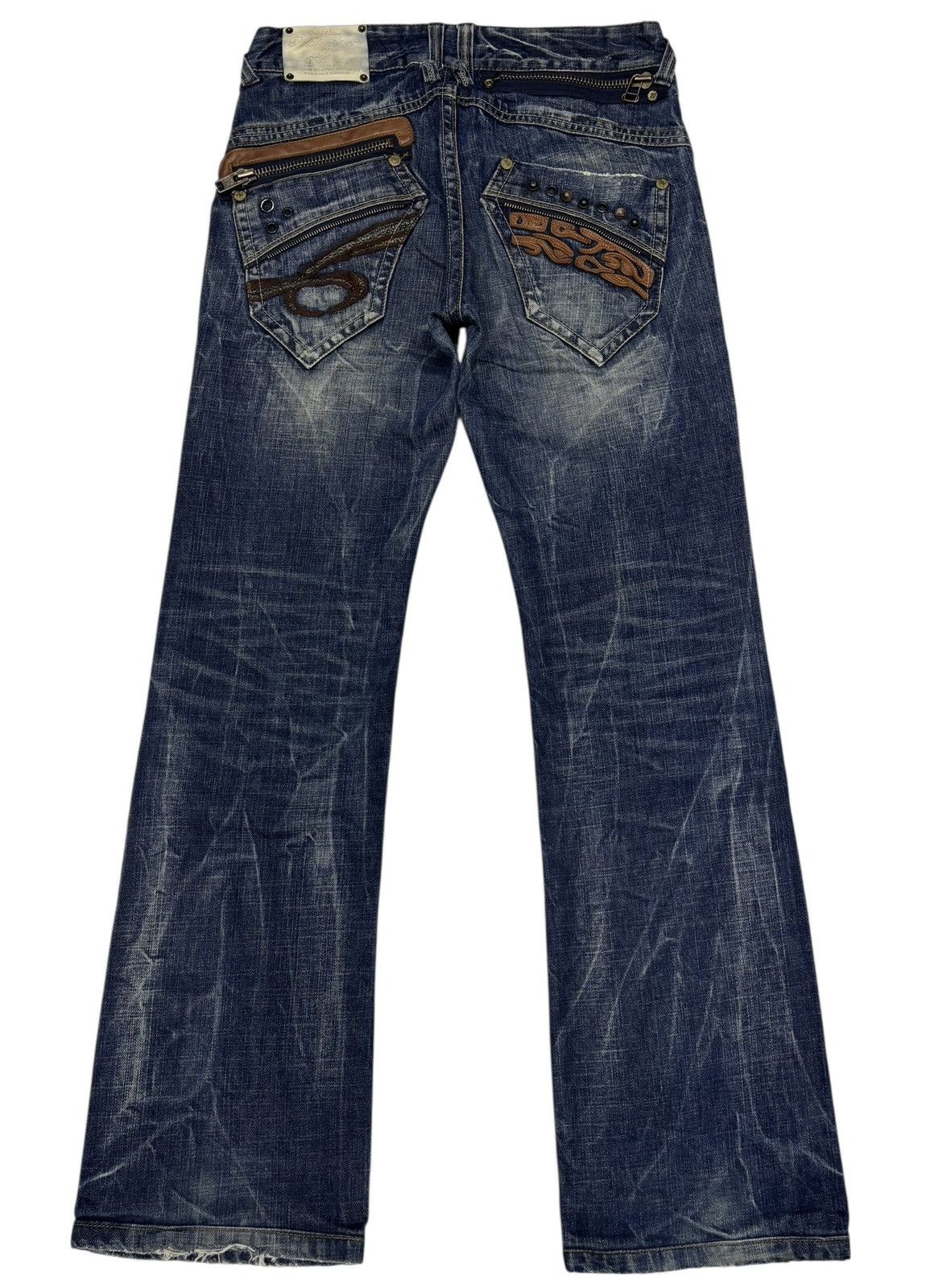 If Six Was Nine RED PEPPER FLARED JEANS DISTRESSED DENIM Size US 30 / EU 46 - 2 Thumbnail