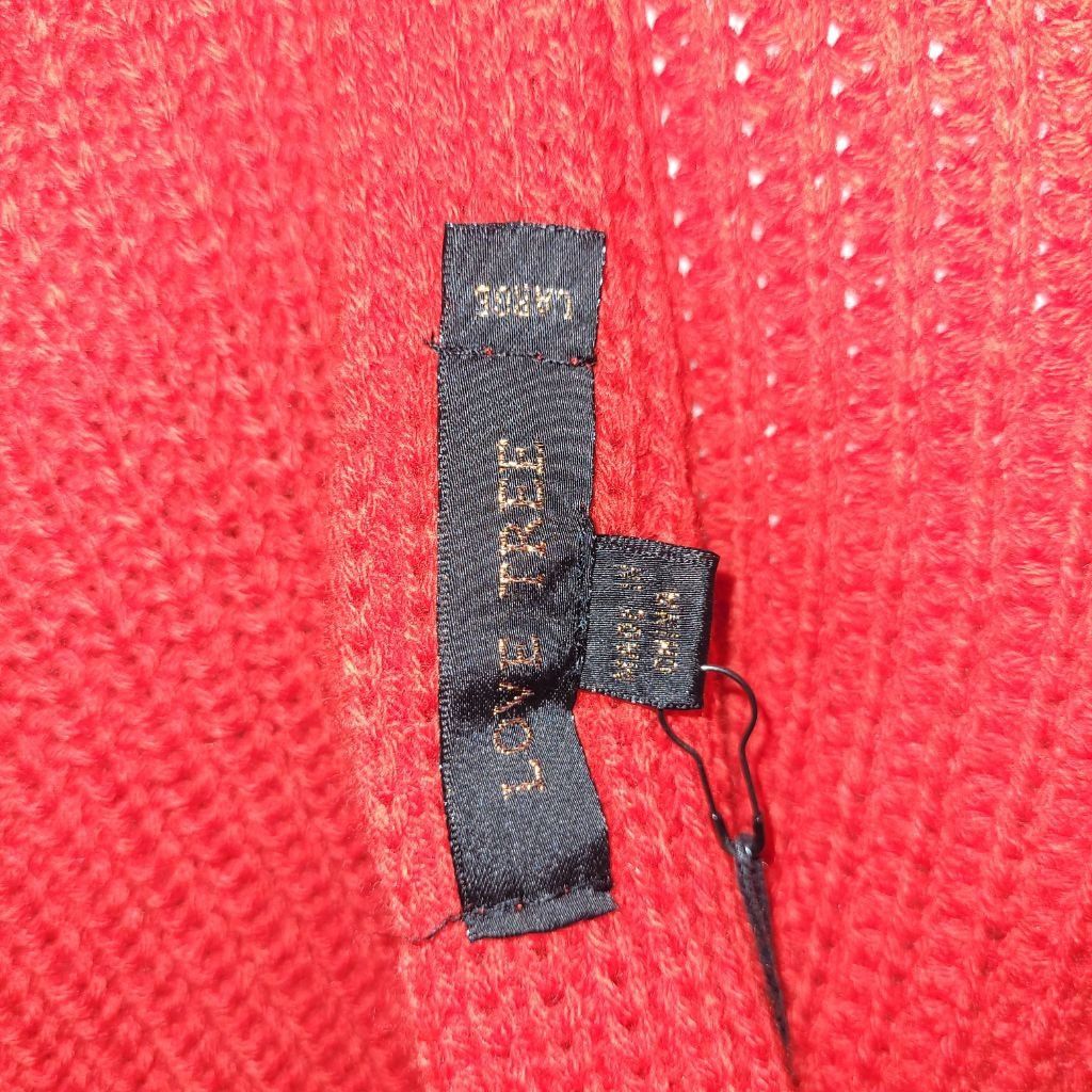 non LOVE TREE Red Twist Back Knit Sweater Size L Size L / US 10 / IT 46 - 5 Thumbnail